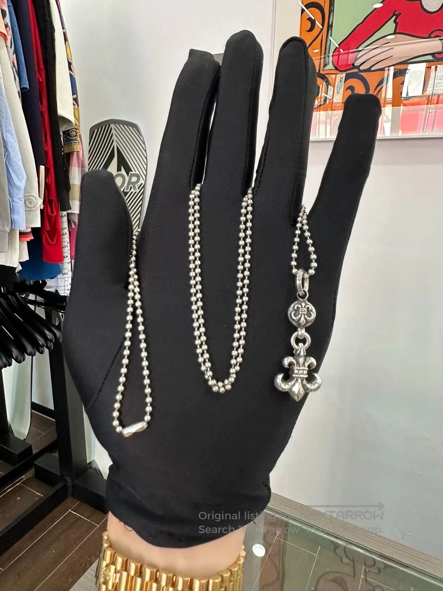 Chrome Hearts Chrome Hearts Silver Pendant 75cm Bead Chain. Size ONE SIZE - 1 Thumbnail