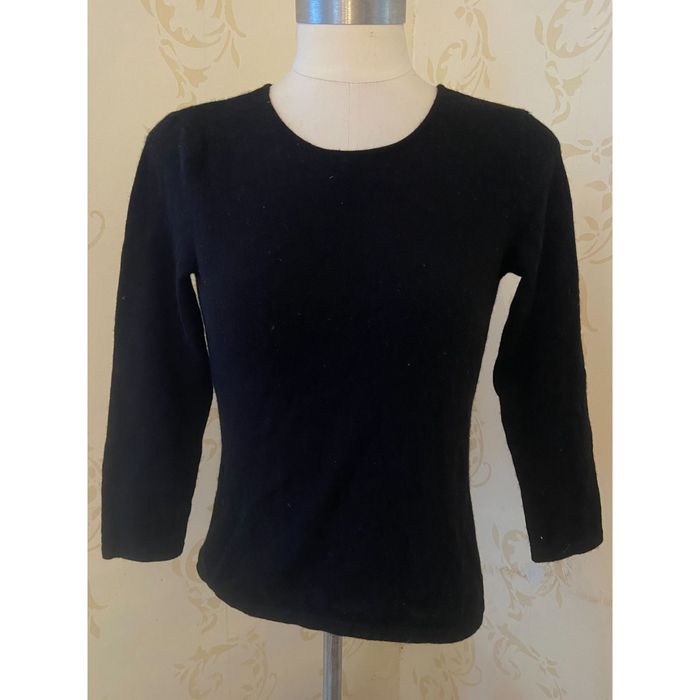 Laundry by Shelli Segal Laundry 100 Cashmere Black Stunning Back Out