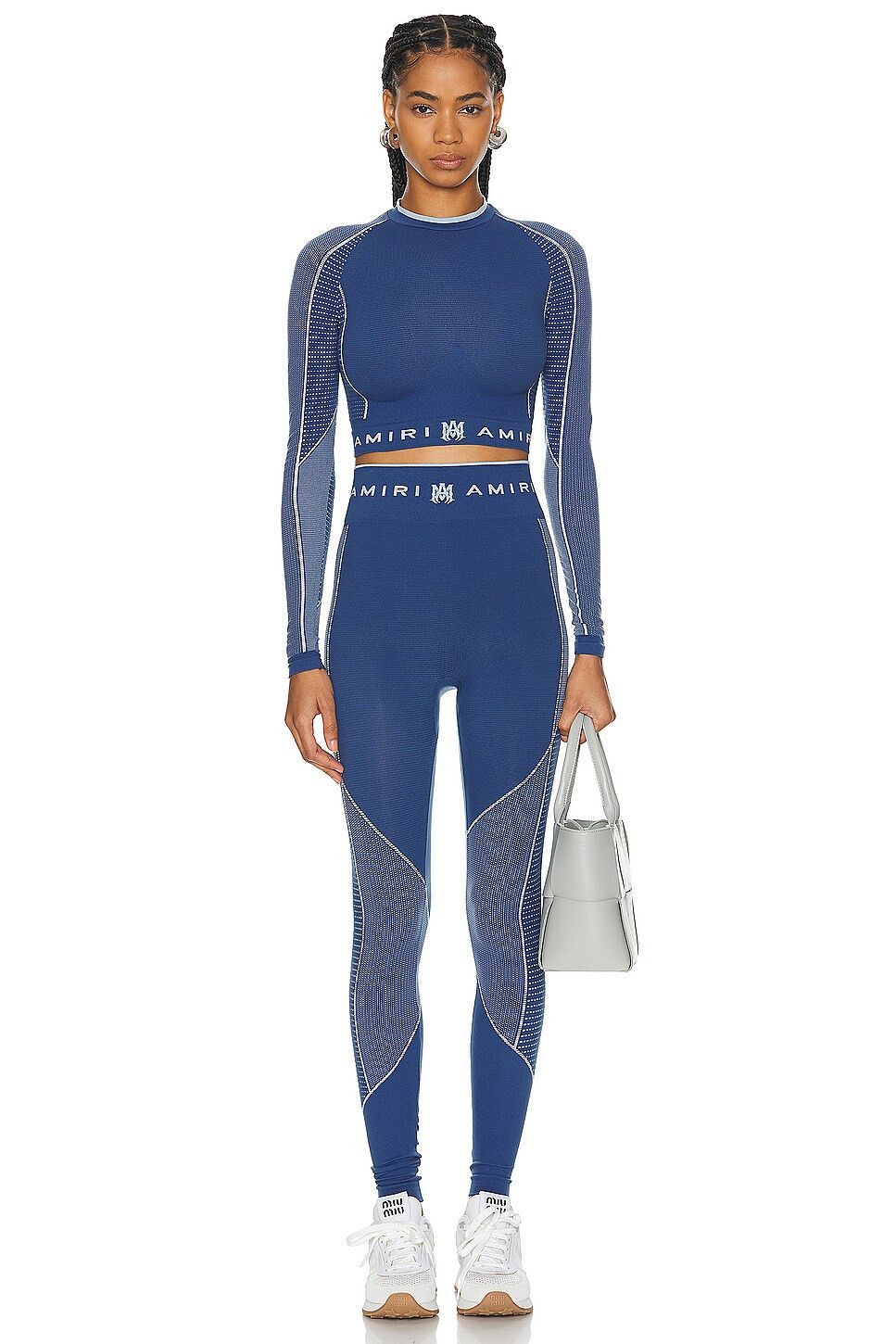 Amiri o1orln1025 Seamless Cropped Top in Blue Size M / US 6-8 / IT 42-44 - 3 Thumbnail