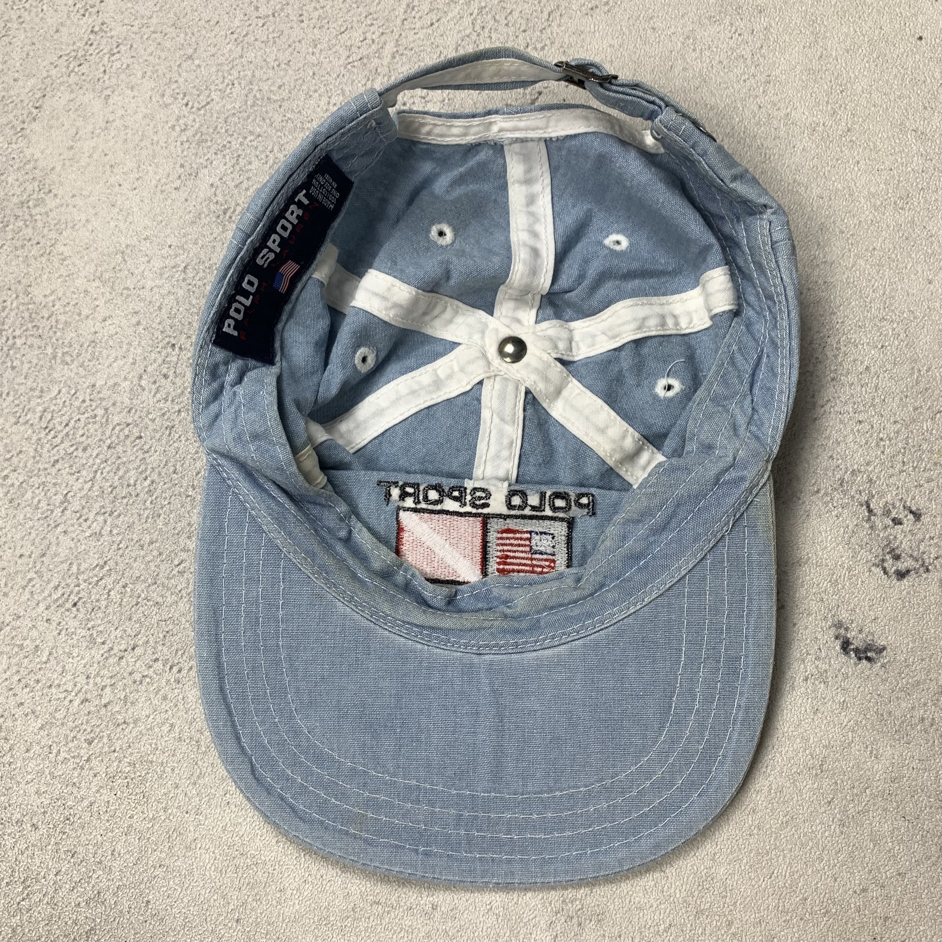 Polo Ralph Lauren Vintage Polo Sport Ralph Lauren Chambray Hat Cap Size ONE SIZE - 6 Thumbnail