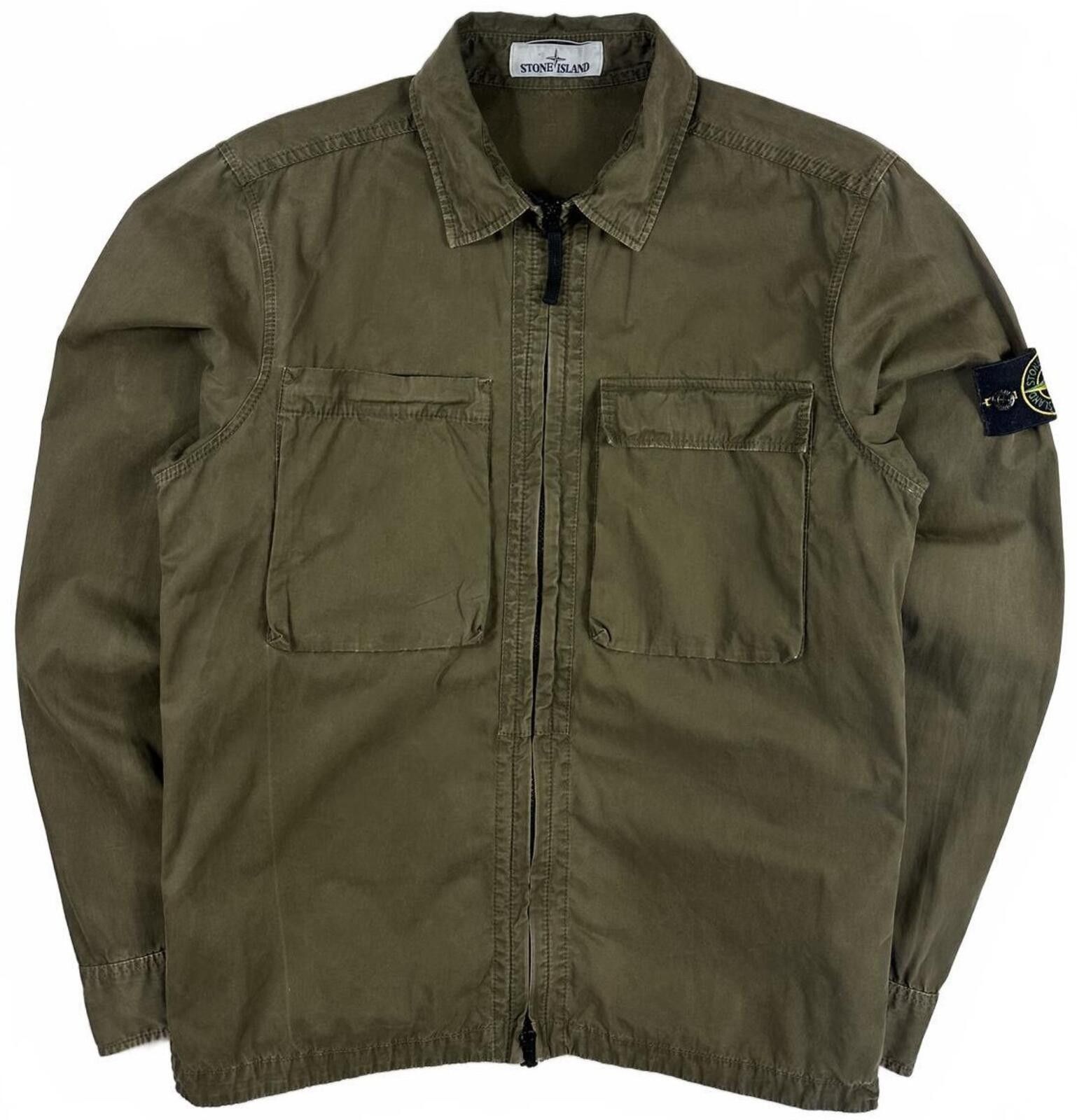 Stone Island Stone Island Zip Up Overshirt Khaki Green Medium Size US M / EU 48-50 / 2 - 1 Thumbnail