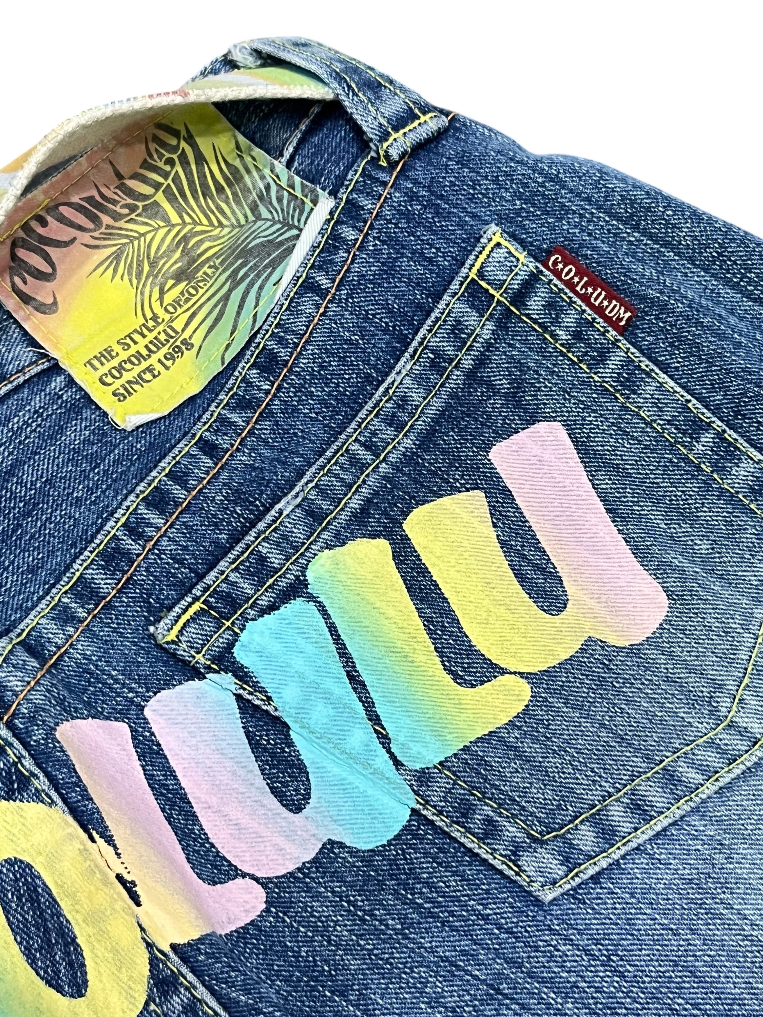 Japanese Brand 🌈90’s COCOLULU Hype “Rainbow” Spellout Denim Japan Made Size 29" - 8 Thumbnail