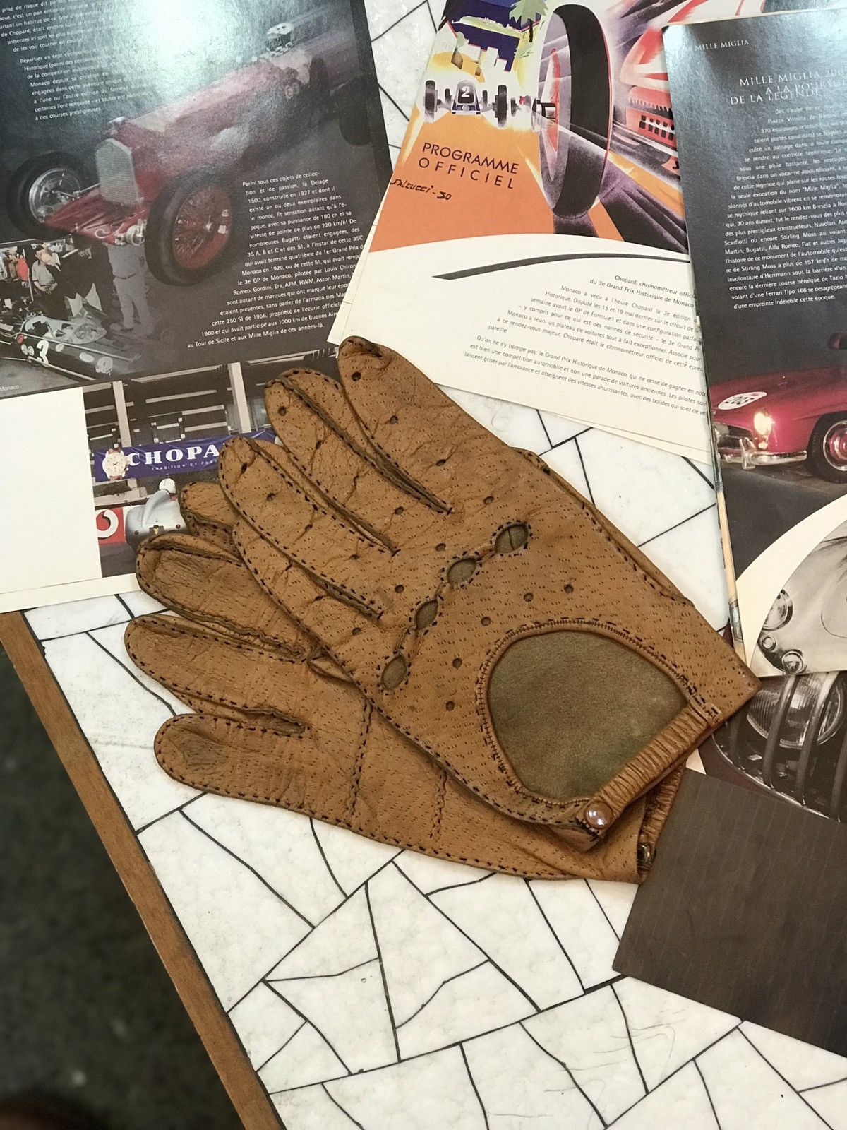 Handmade PECCARY LEATHER DRIVING GLOVES Size 42 - 9 Thumbnail