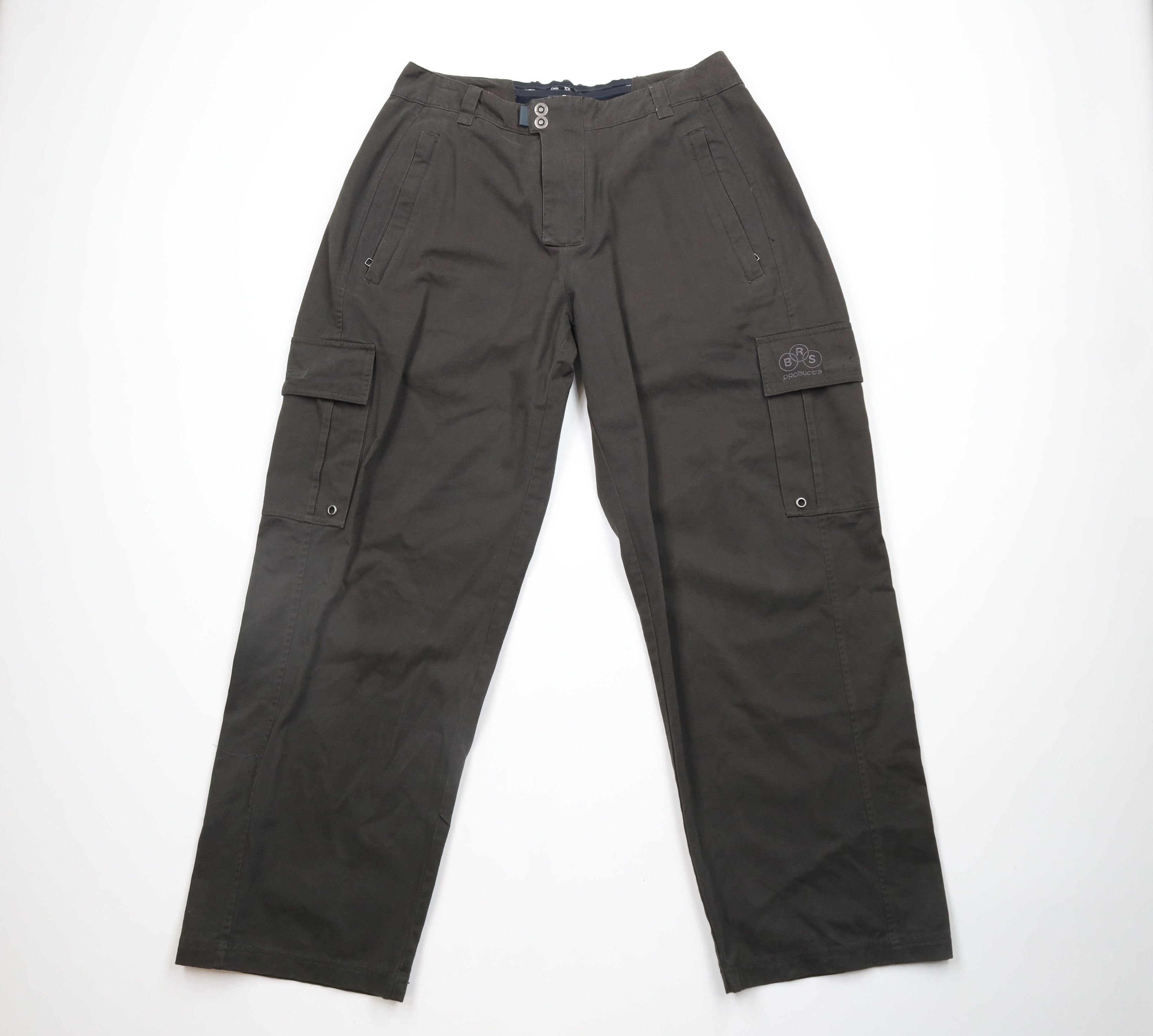 Nike × Vintage Vintage Nike BRS Products Swoosh Baggy Wide Leg Cargo Pants Size US 36 / EU 52 - 1 Thumbnail