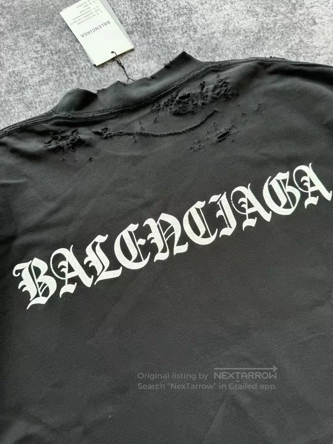 Balenciaga balenciaga black logo distressed short sleeve tee. Size US M / EU 48-50 / 2 - 5 Thumbnail