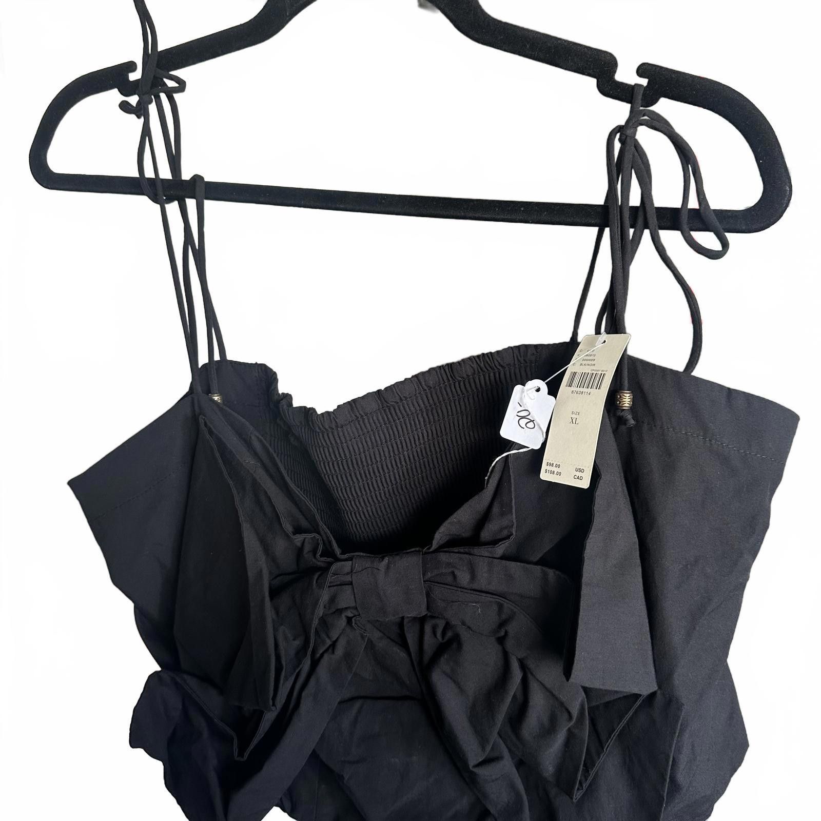 Designer Stylish Black Ruffle Top - Size XL Size XL / US 12-14 / IT 48-50 - 1 Thumbnail
