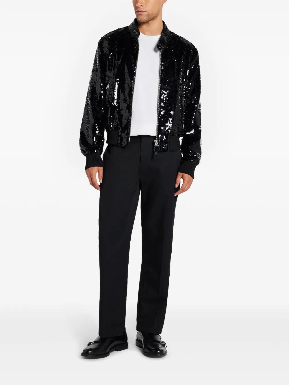 Tom Ford o1w1db10925 OBS045 Sequin-embellished Bomber Jacket in Black Size US L / EU 52-54 / 3 - 2 Thumbnail