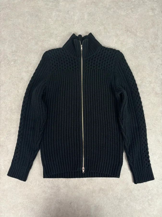 Daniele Alessandrini 2000s Daniele Alessandrini Black Wool Zip-Up Sweater Size US S / EU 44-46 / 1 - 1 Thumbnail