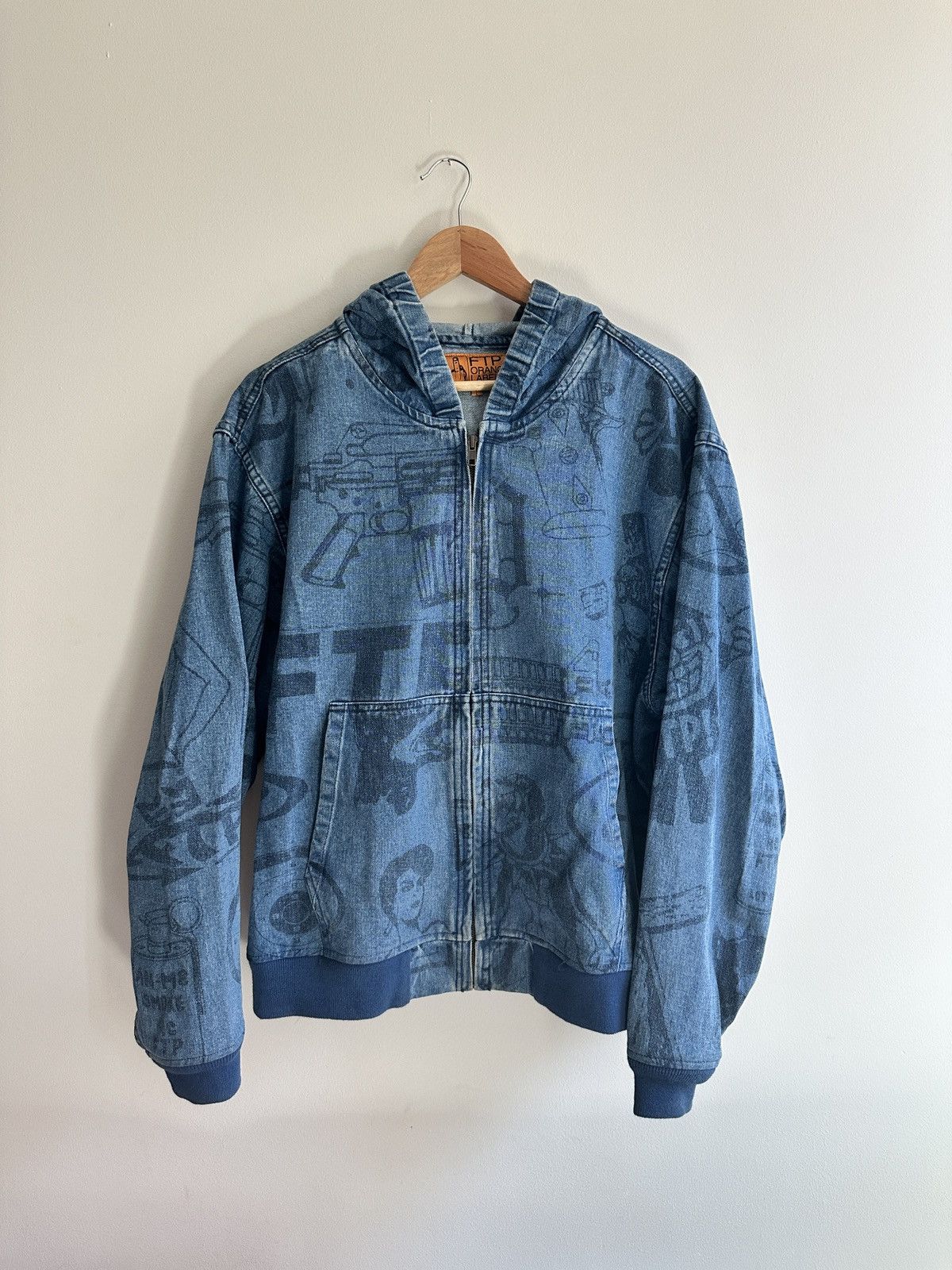 Fuck The Population FTP PSYCHO DENIM JACKET BLUE DENIM LARGE Size US L / EU 52-54 / 3 - 1 Thumbnail