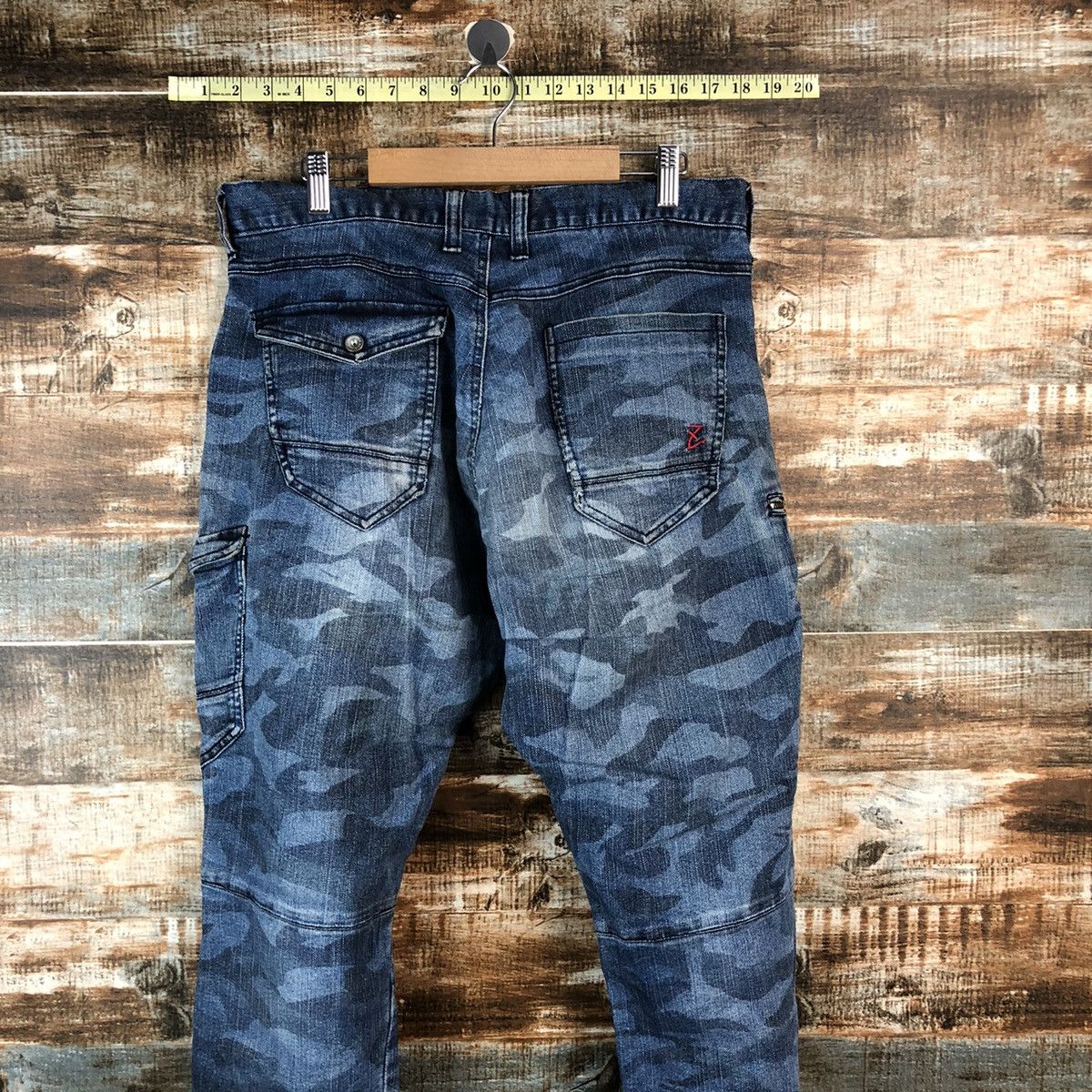 Japanese Brand Z Dragon camo Blue Distressed Denim vintage Pants #A2167 Size US 33 - 18 Thumbnail