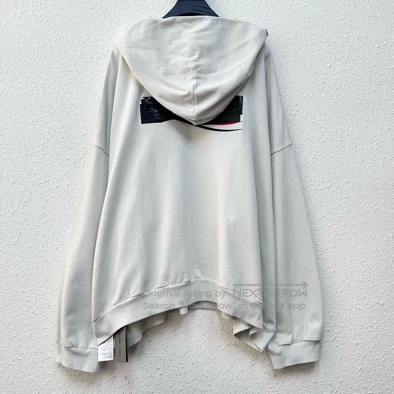 Balenciaga Balenciaga Distressed tape Coca-Cola wave white hoodie Size US M / EU 48-50 / 2 - 2 Thumbnail