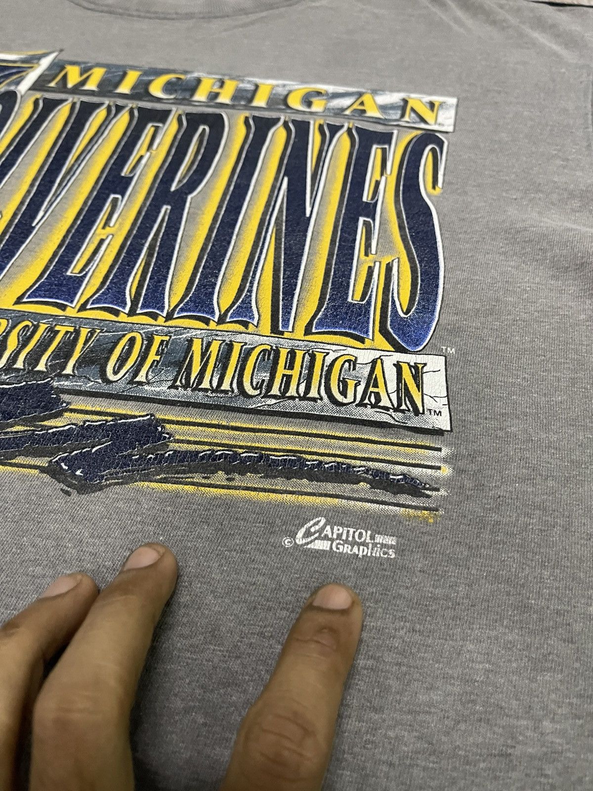 NFL 90s MICHIGAN WOLVERINES FADED TEES RARE Size US XL / EU 56 / 4 - 6 Thumbnail