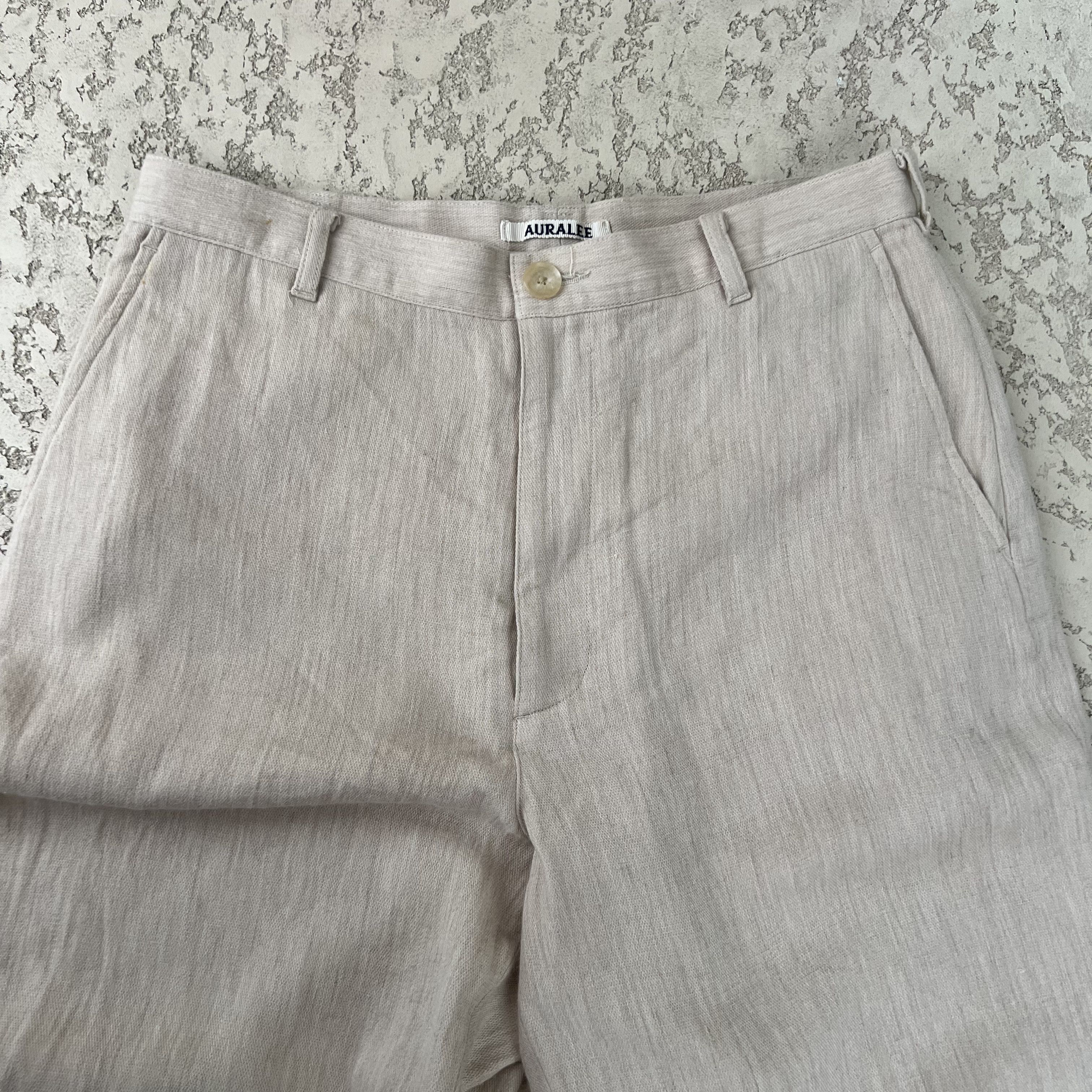 パンツ AURALEE COTTON WOOL DOUBLE CLOTH SLACKS Auralee Cotton Wool Double Cloth Slacks - Size 4