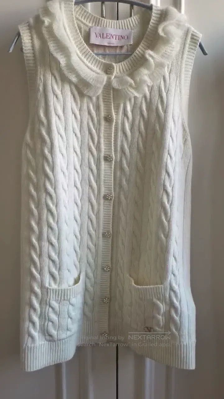 Valentino Valentino Cream white knitted vest Size XS / US 0-2 / IT 36-38 - 1 Thumbnail
