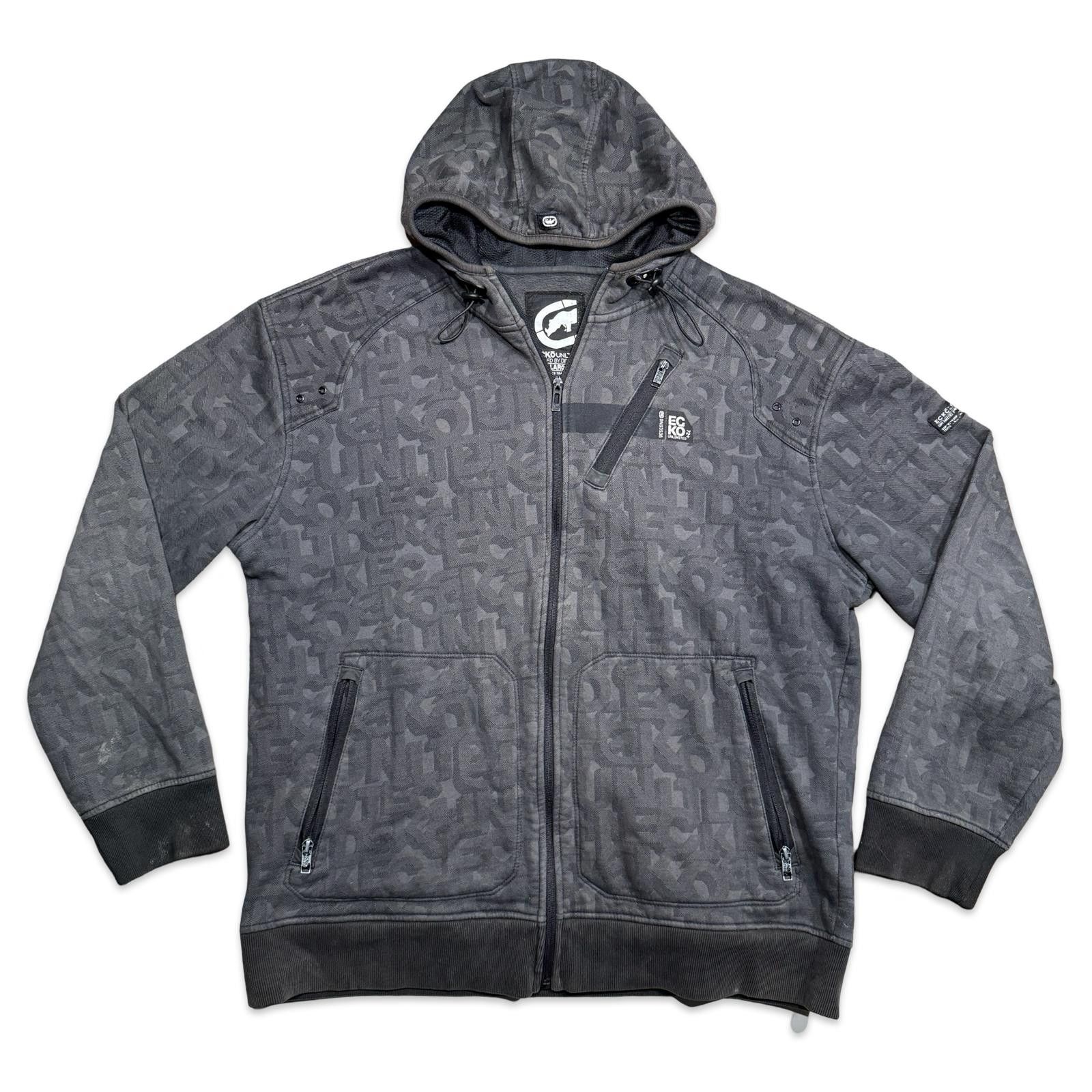 Ecko Unltd. Ecko Unltd Y2K All Over Logo Zip-Up Hoodie Size US XL / EU 56 / 4 - 1 Thumbnail