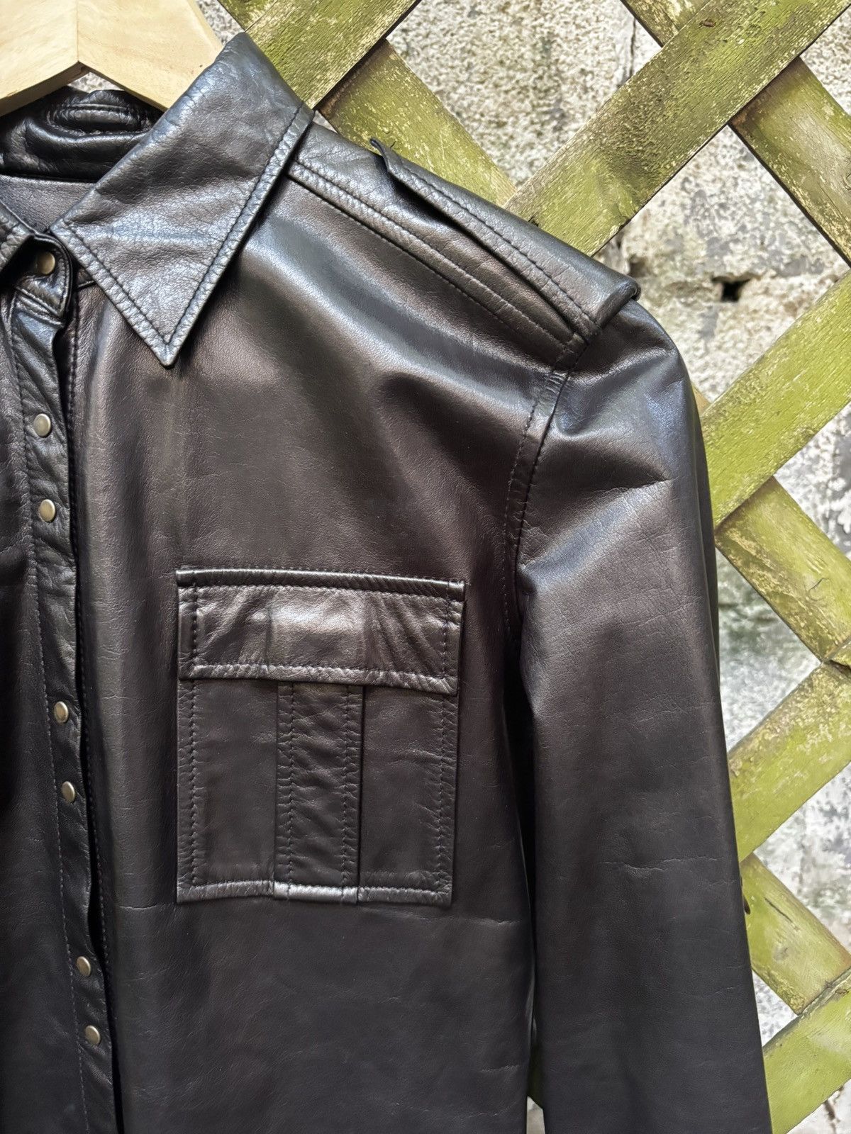 Balmain Balmain SS10 Hand Painted Studded Leather Shirt Size US S / EU 44-46 / 1 - 8 Thumbnail