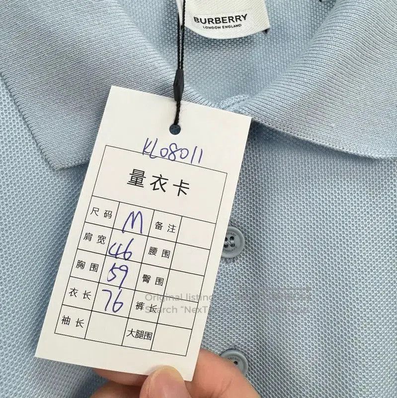 Burberry Burberry Light Blue Cotton Logo Polo Shirt. Size US M / EU 48-50 / 2 - 7 Thumbnail
