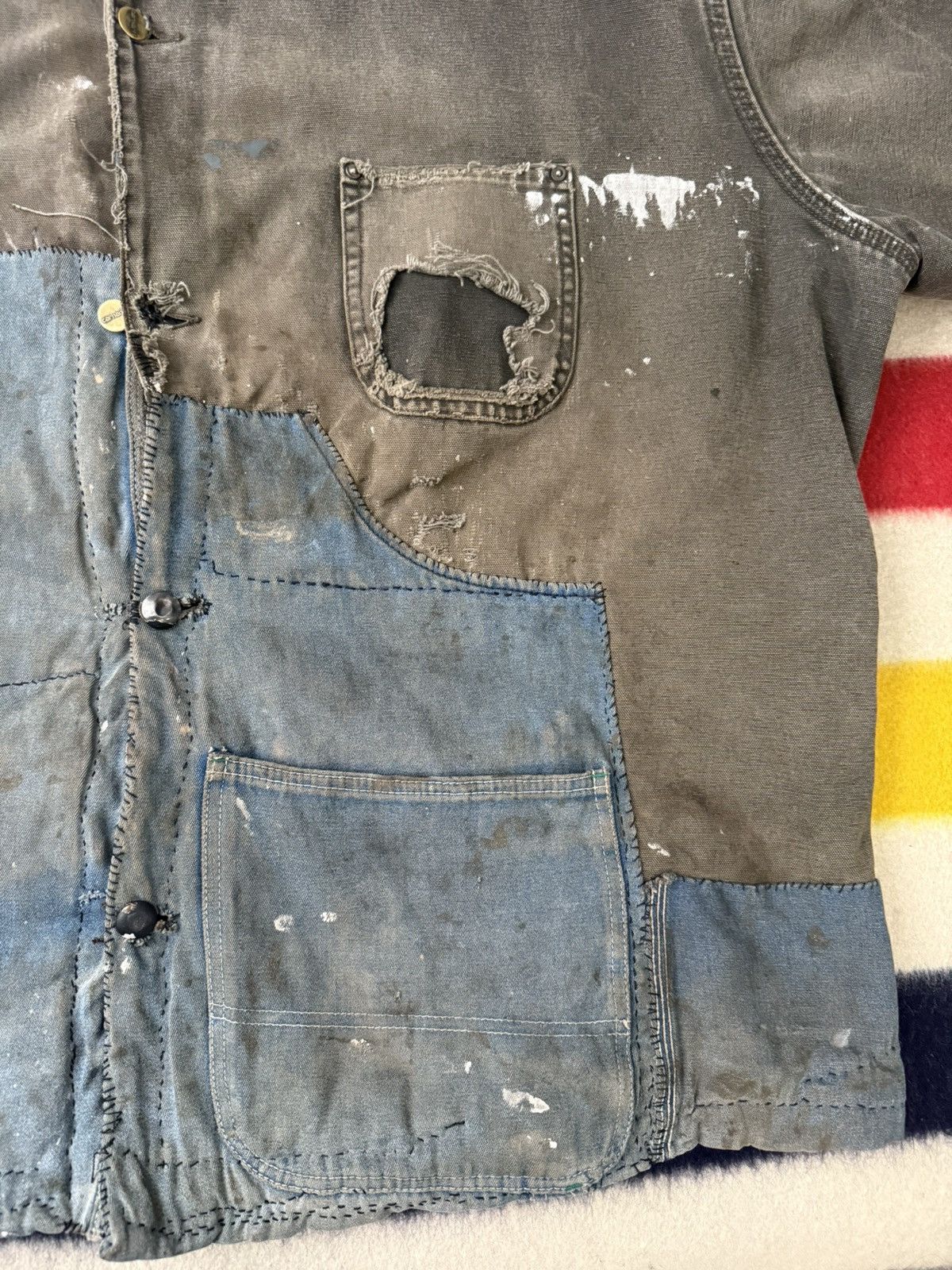 Carhartt Carhartt Chore Coat Boro Patchwork Distressed Thrashed Size US XXL / EU 58 / 5 - 10 Thumbnail