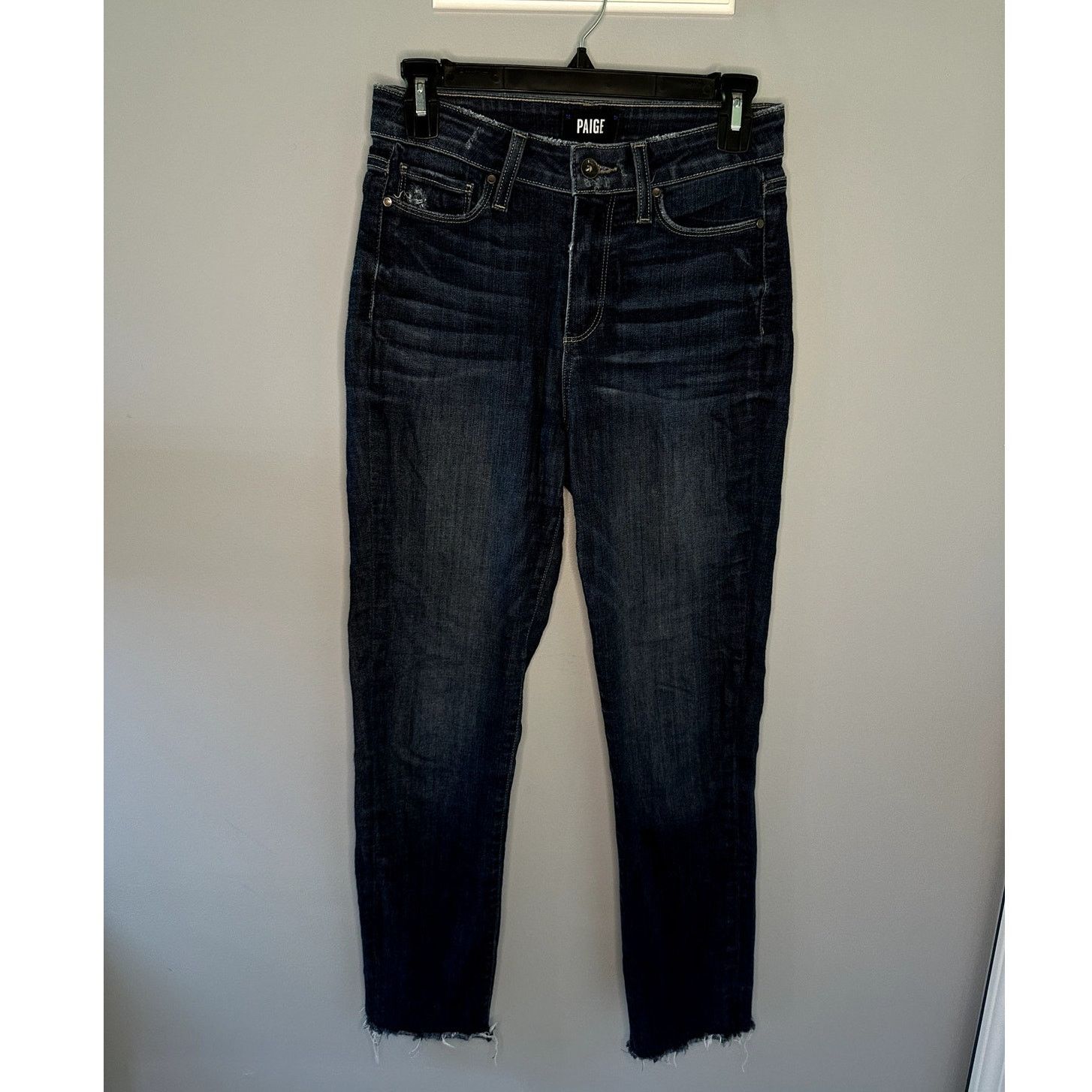 Paige Paige Hoxton Frayed Hem Denim Ankle Peg Jeans Blue 28 Size 28" / US 6 / IT 42 - 2 Thumbnail