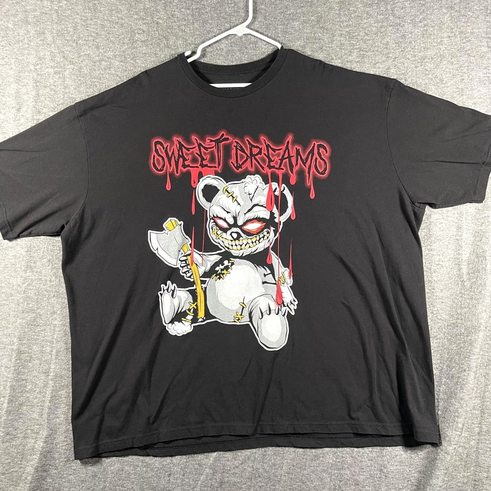 Vintage Sweet Dreams Shirt Mens 4XL Black Graphic Horror Teddy Bear Axe Streetwear Tee Size US XXL / EU 58 / 5 - 3 Thumbnail