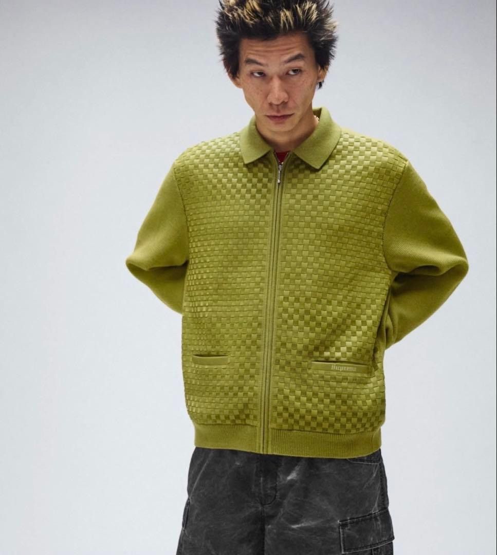 Supreme Supreme Woven Leather Zip Up Cardigan Green Size Large FW24 Size US L / EU 52-54 / 3 - 3 Thumbnail