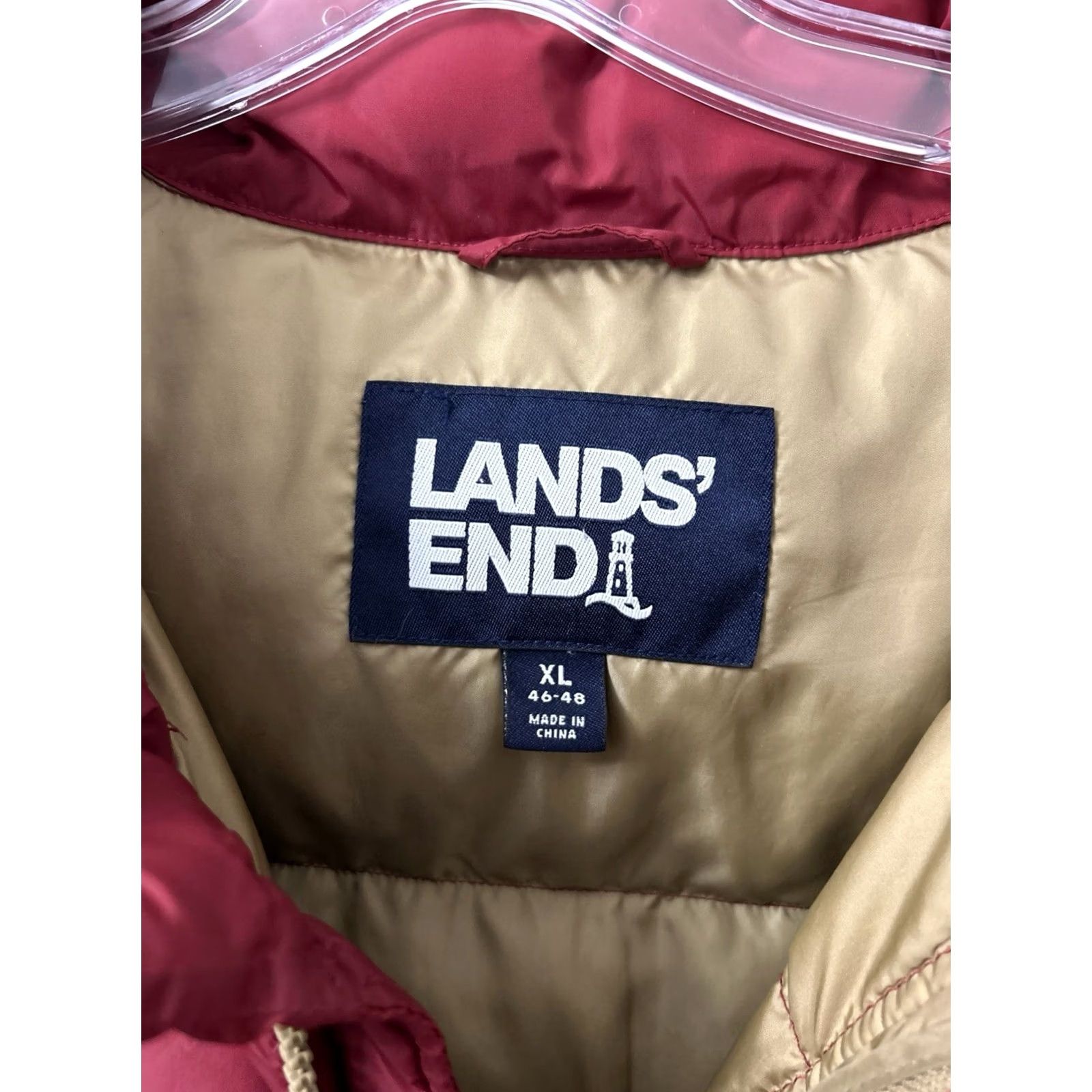 Lands' End VINTAGE Lands' End Down Puffer Jacket Mens XL Red Full Zip Pockets Insulated Coat L/S Size US XL / EU 56 / 4 - 6 Thumbnail