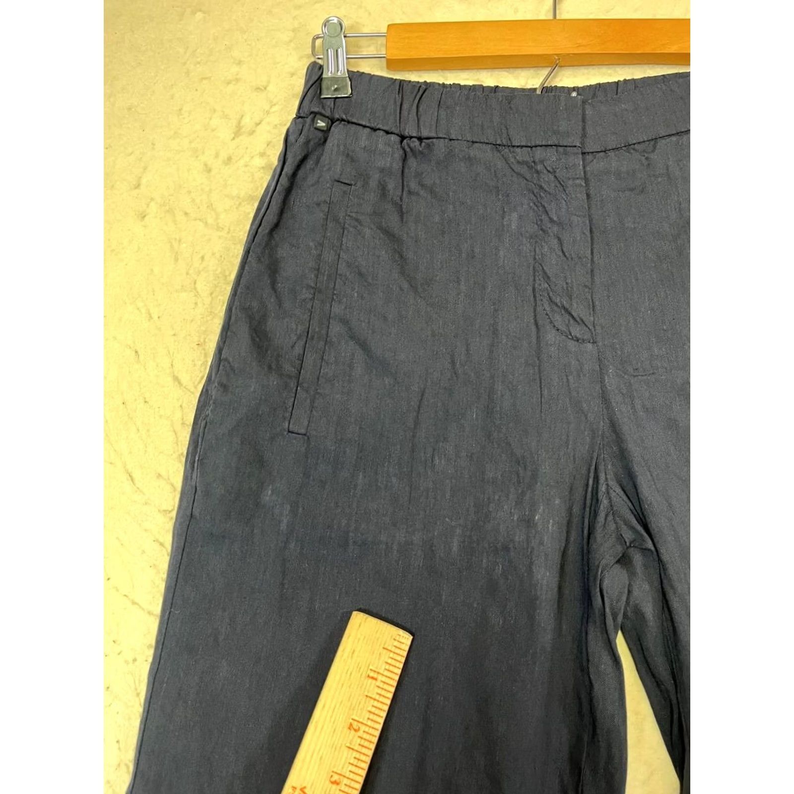 Vintage BOSS Linen Blend Blue Dress Pants Women Size 2 Wide-Leg See Pics Size 26" / US 2 / IT 38 - 6 Thumbnail