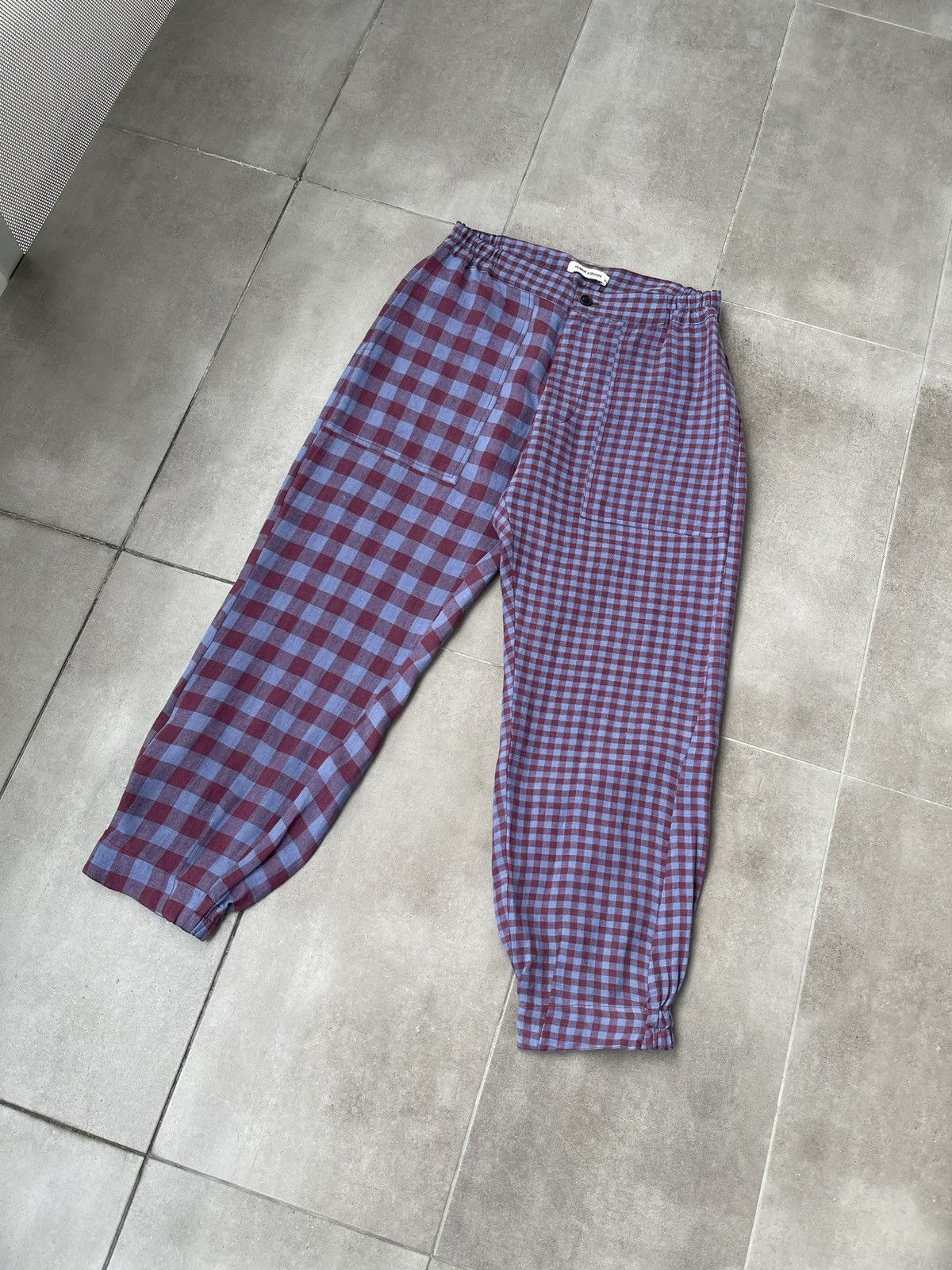 Henrik Vibskov !DS! SS22 Henrik Vibskov Mads Purple Checks Casual Pants Size US 32 / EU 48 - 6 Thumbnail