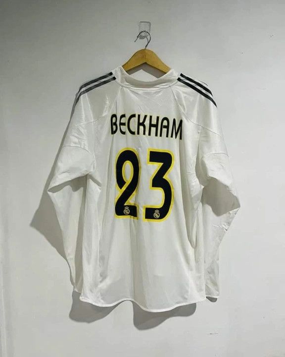 image of Vintage Real Madrid 2004 Beckham in White, Men's (Size XL)