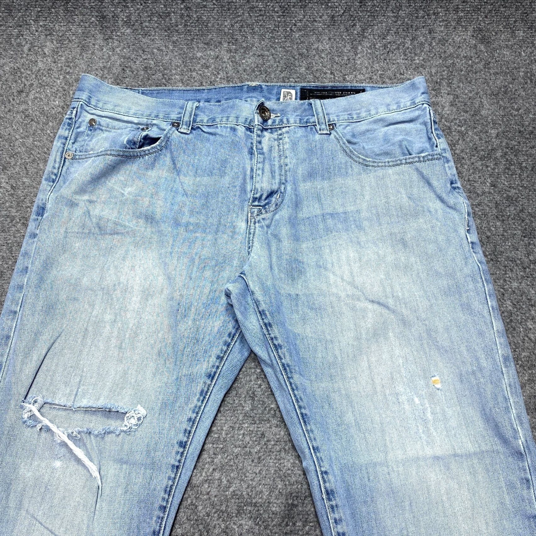 Marcs Marc Ecko Jeans Men 36x30 Blue Cut Sew Straight Leg Light Wash 36x30 Jeans Regular Blue Retro 90s Size US 36 / EU 52 - 3 Thumbnail