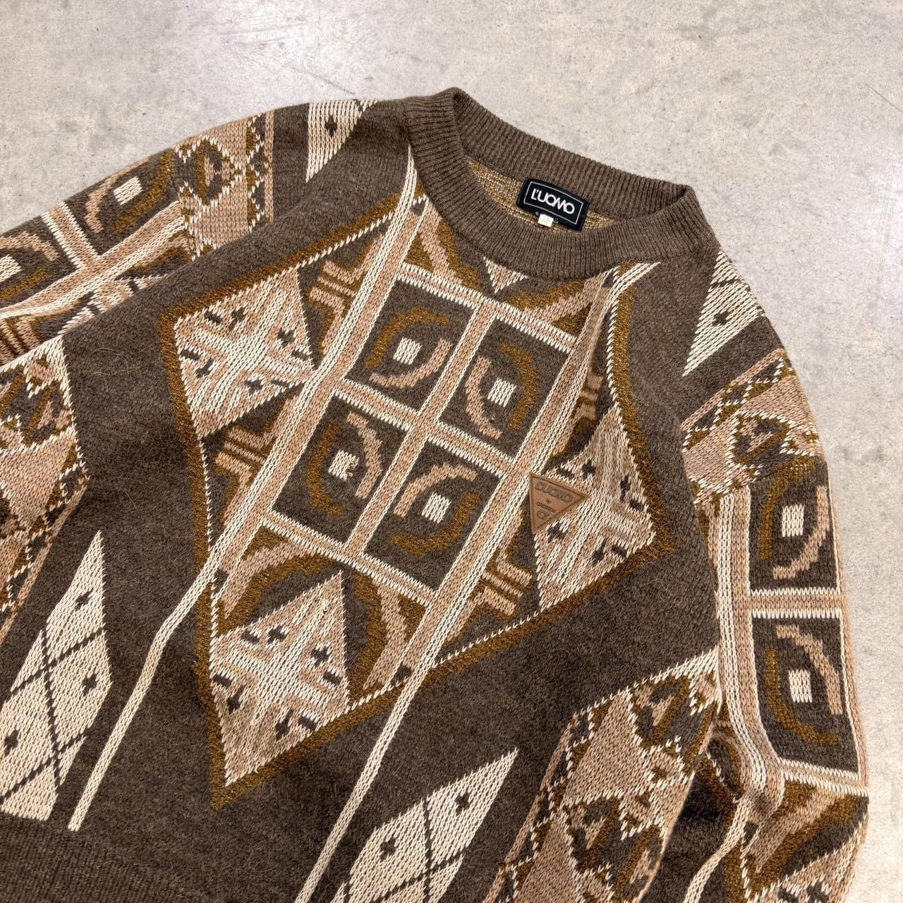 Other Vintage 1990s brown and cream sweater Size US M / EU 48-50 / 2 - 2 Thumbnail