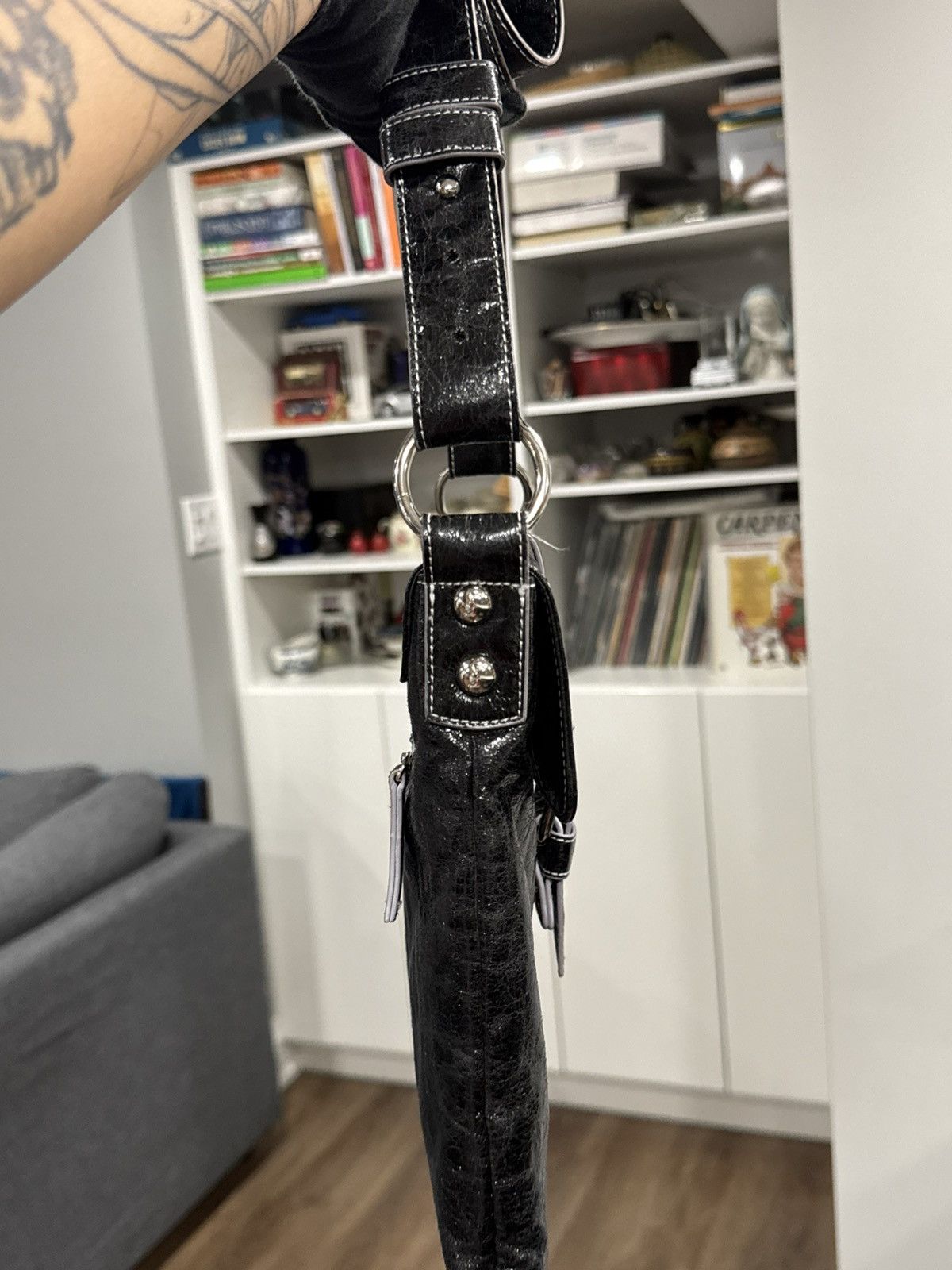 Other J by Gattinoni Distressed Leather Messenger Bag Y2K Archive Size ONE SIZE - 8 Thumbnail