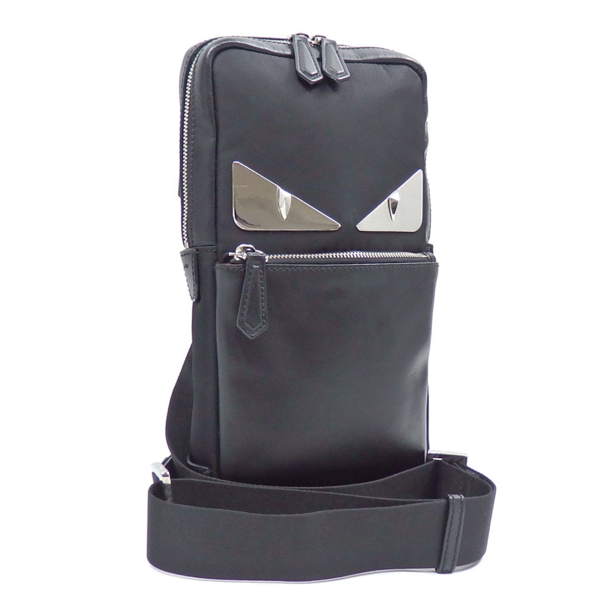 image of Fendi Bugs Eye Body Bag For Men, Black, Nylon And Leather, 7Vz033, Women's