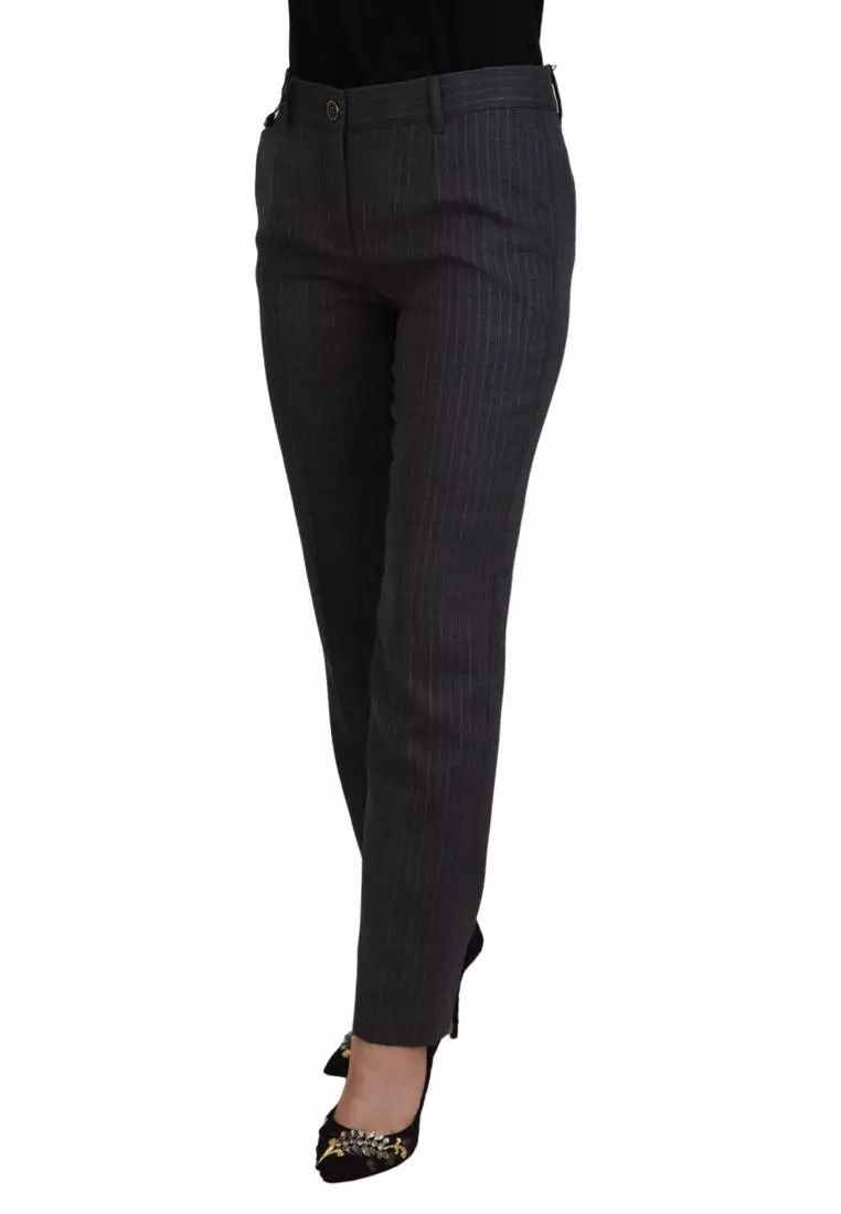 Dolce & Gabbana o1y0925 Pinstriped Casual Pant in Lead Size 34" / US 12 / IT 48 - 2 Thumbnail