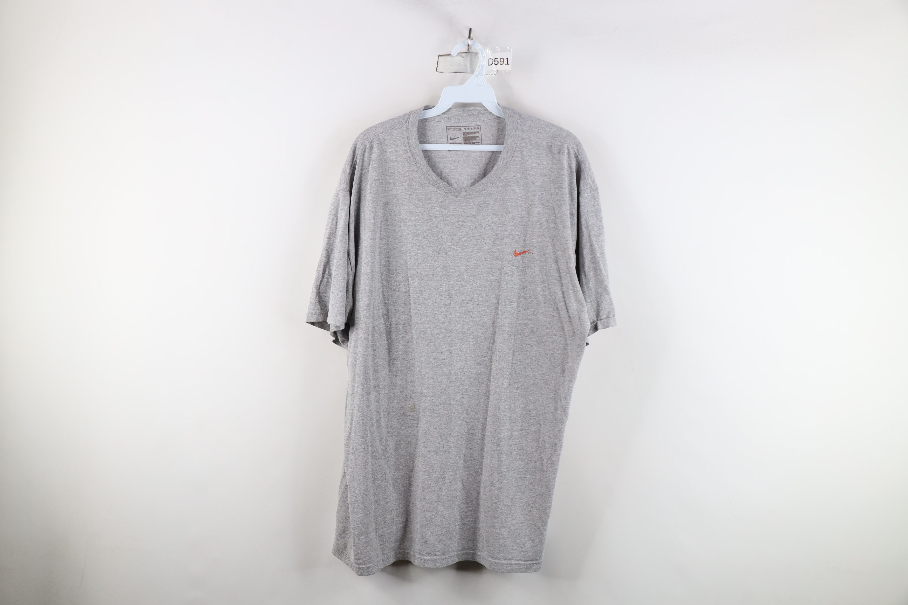 Nike × Vintage Vintage Nike Swim Travis Scott Mini Swoosh T-Shirt Gray Size US XXL / EU 58 / 5 - 1 Thumbnail