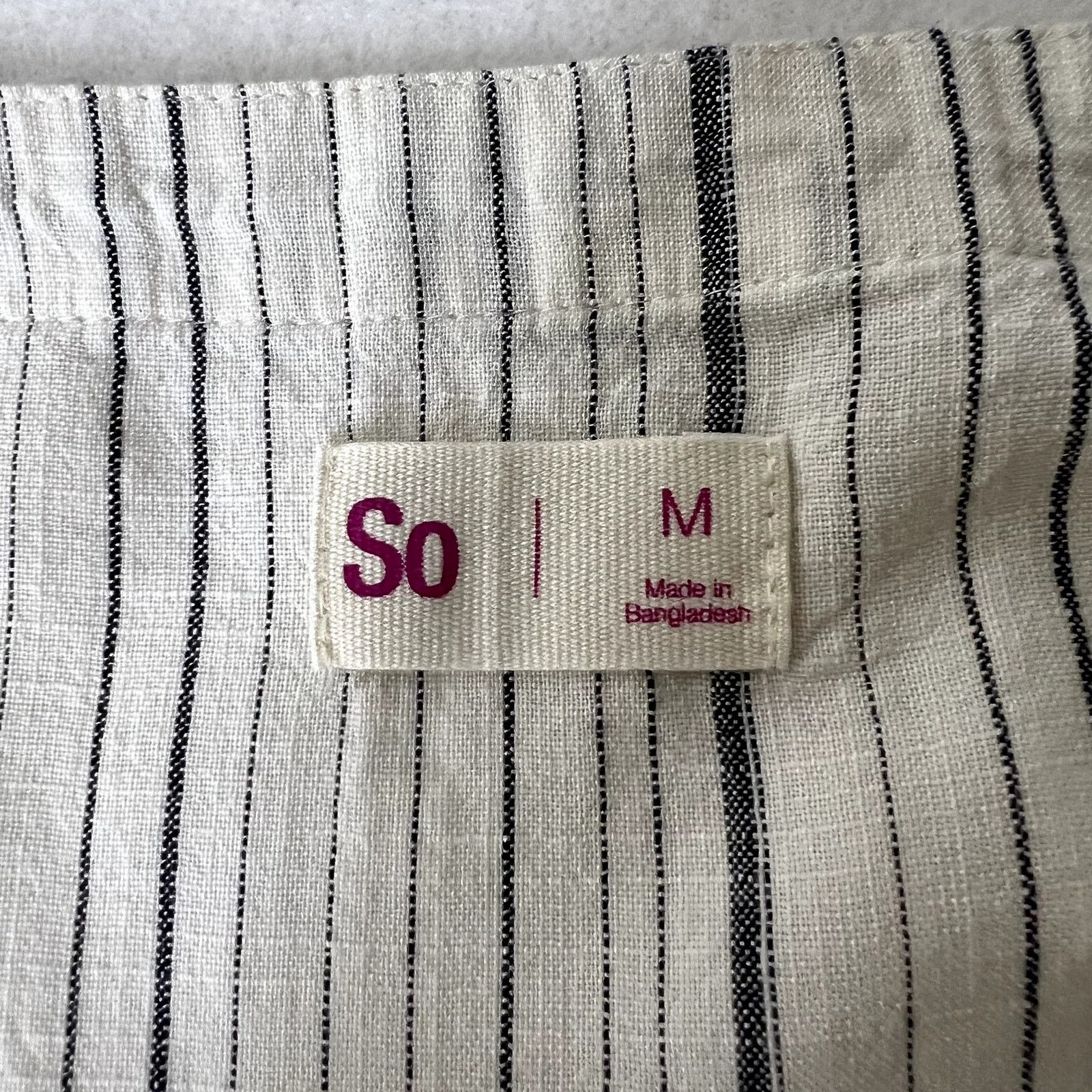 Other SO White Striped Button Down Dress Size M / US 6-8 / IT 42-44 - 6 Thumbnail