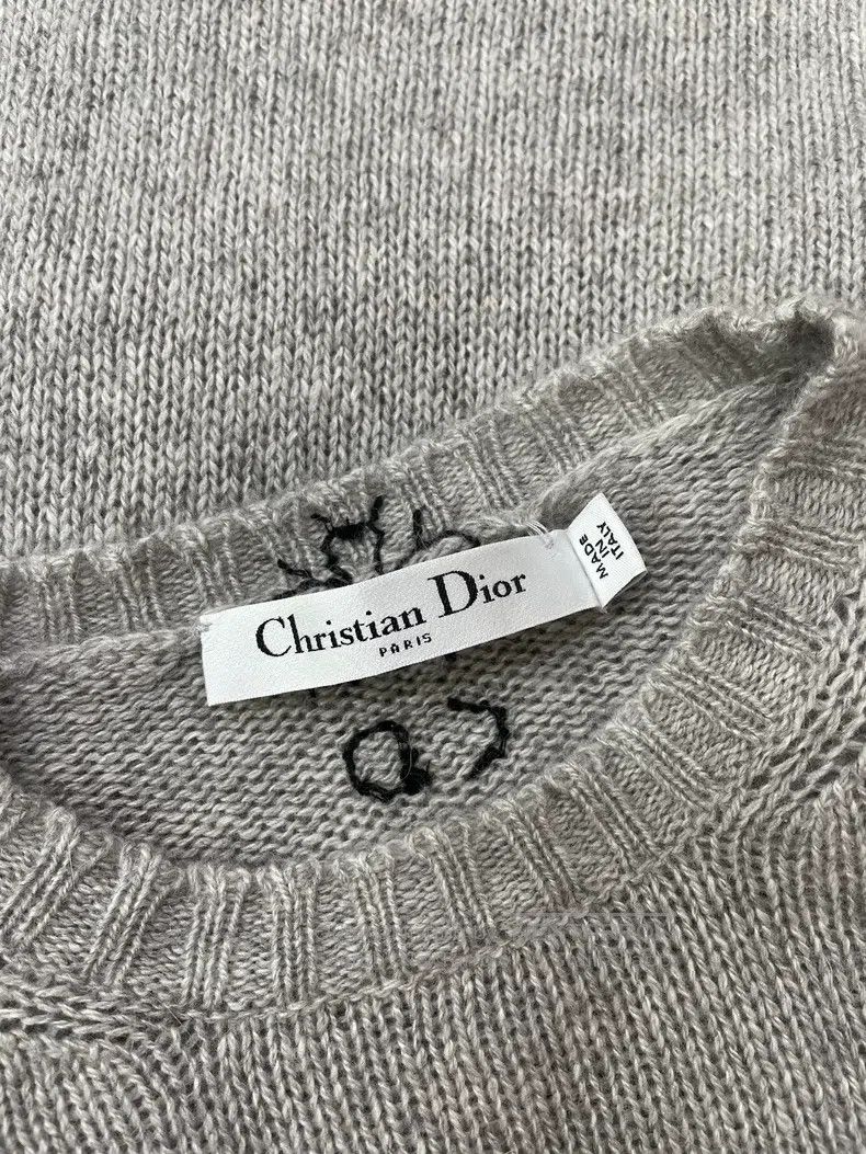 Dior Dior Grey face cashmere sweater Size XXS / US 00 / IT 34 - 4 Thumbnail