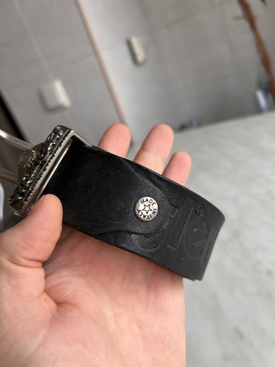 Wrangler Y2K Vintage Wrangler Leather Belt Steel 90s Diesel Style Size ONE SIZE - 9 Thumbnail