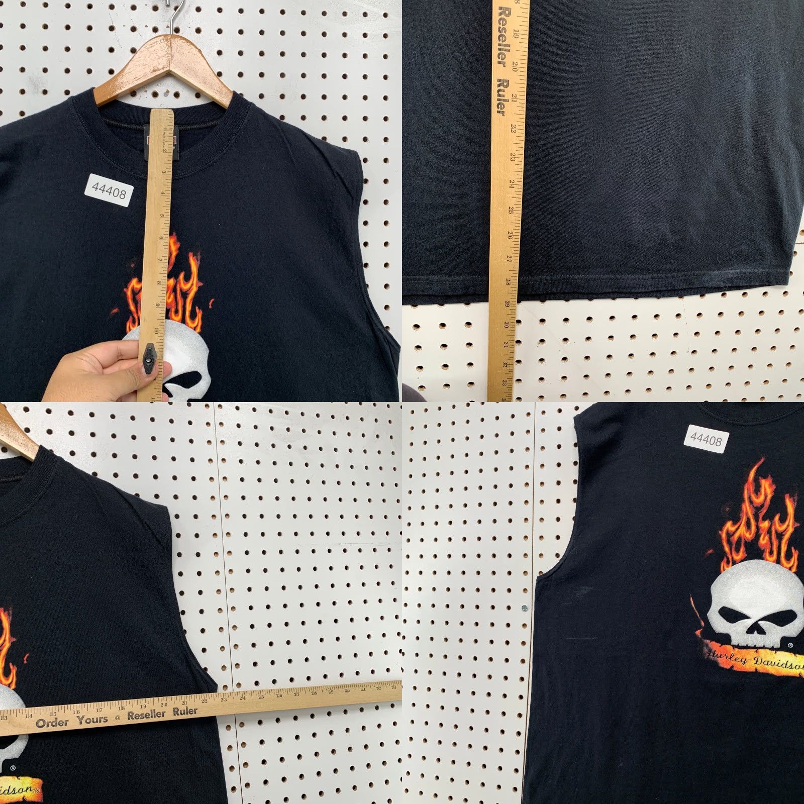 Harley Davidson VINTAGE Harley-Davidson Skull Flame T Shirt Mens XL Black United States Sleeveless 2000s Motorcycle Men XL Black Size US XL / EU 56 / 4 - 8 Thumbnail