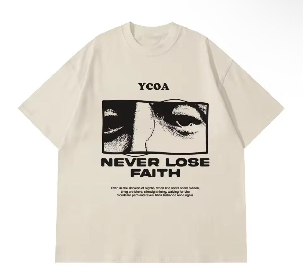 Other Y2K Vintage Punk Gothic Faith Beige Short Sleeve T-Shirt Size US M / EU 48-50 / 2 - 1 Thumbnail