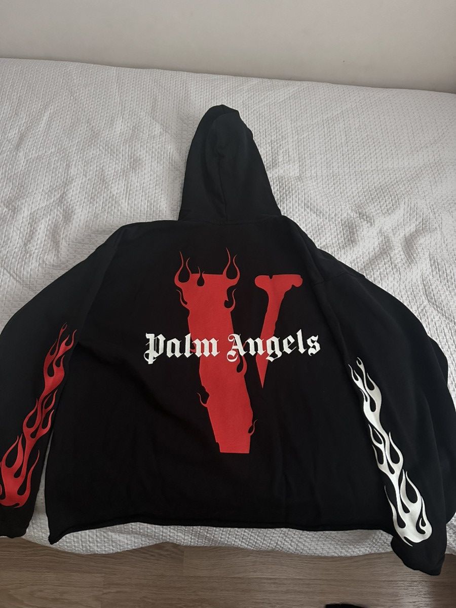 Palm Angels × Vlone Vlone X palm angels black hoodie with red & white size XL Size US XL / EU 56 / 4 - 3 Thumbnail