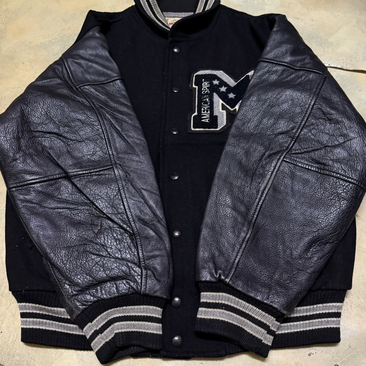 McGregor Vintage Mcgregor Leather Sleeve Varsity Jacket Size US L / EU 52-54 / 3 - 14 Thumbnail