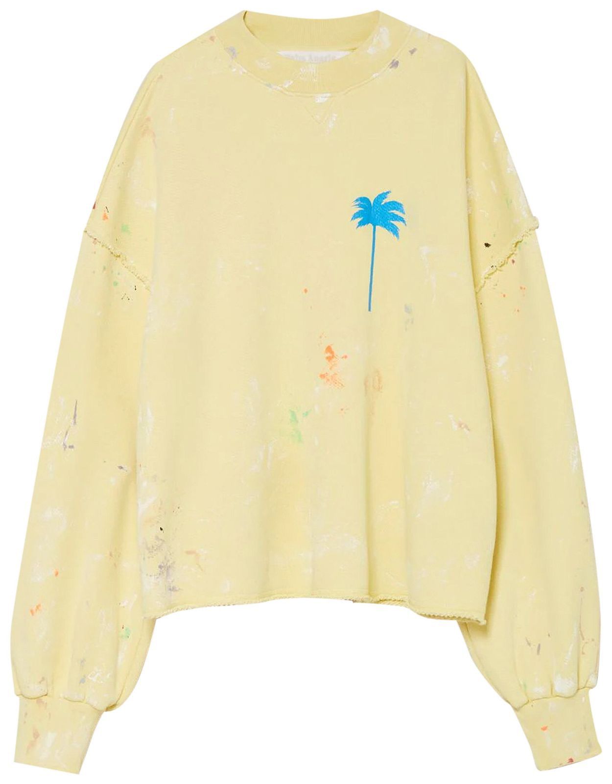 Palm Angels Palm Angels Oversized Sweatshirt Wide Yellow Splatter Painte Size US XS / EU 42 / 0 - 2 Thumbnail