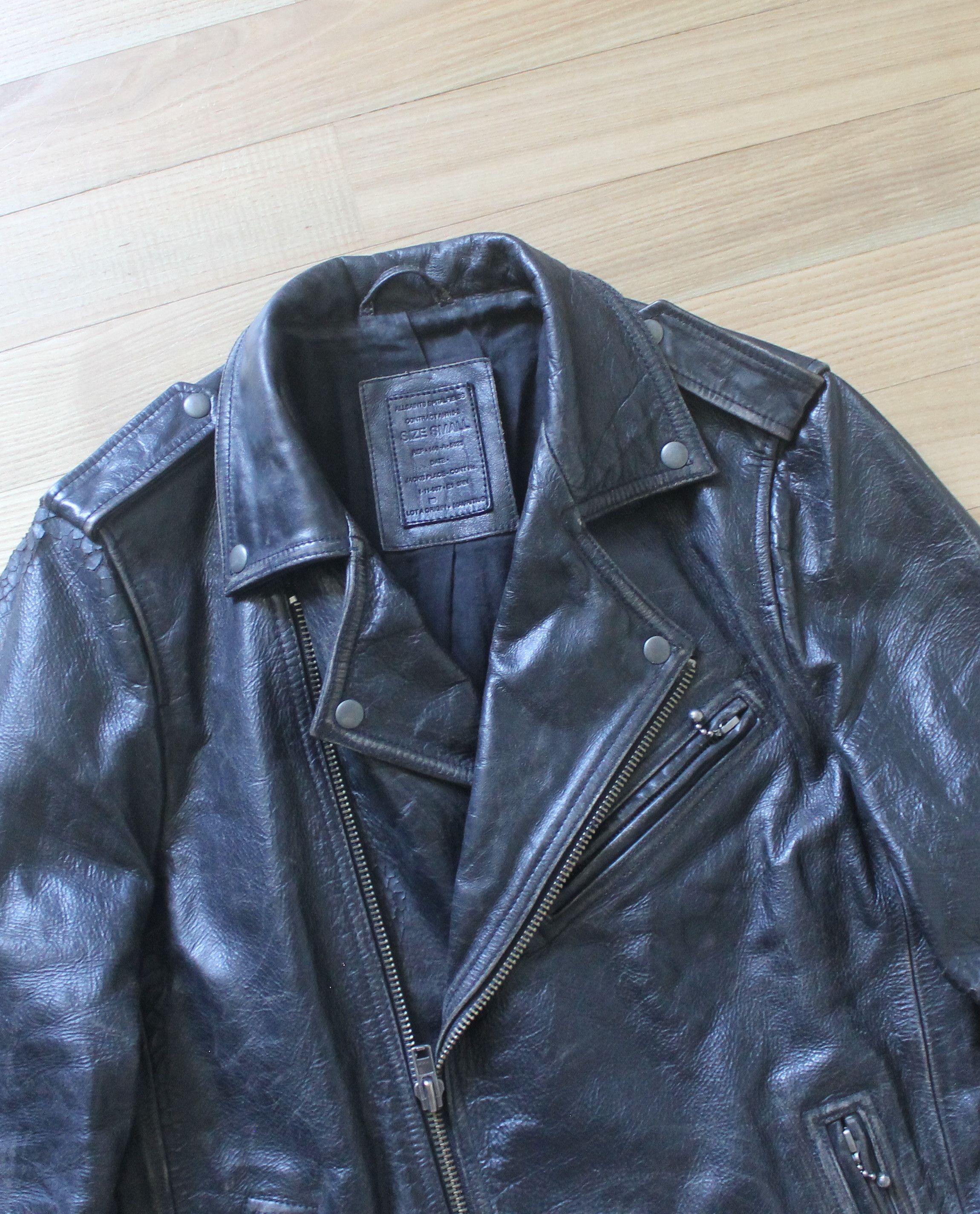 Allsaints MSRP $695 Allsaints Raid Biker Jacket Cracked Leather Size US S / EU 44-46 / 1 - 4 Thumbnail