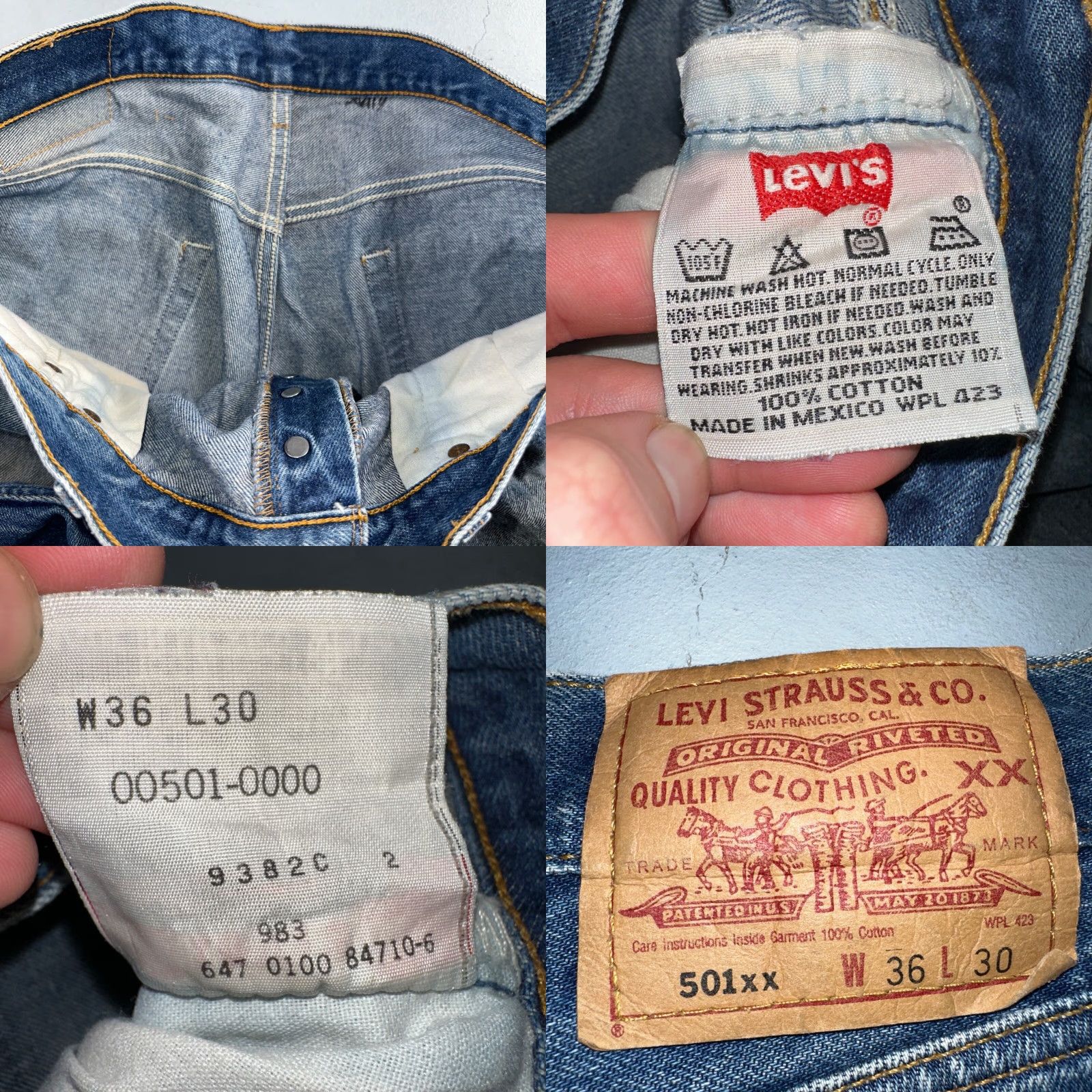 Levi's VINTAGE Levi's 501 Jeans Straight Men 36x30 Medium Blue Denim 90s 90s Mexico Y2K Classic Size US 36 / EU 52 - 9 Thumbnail