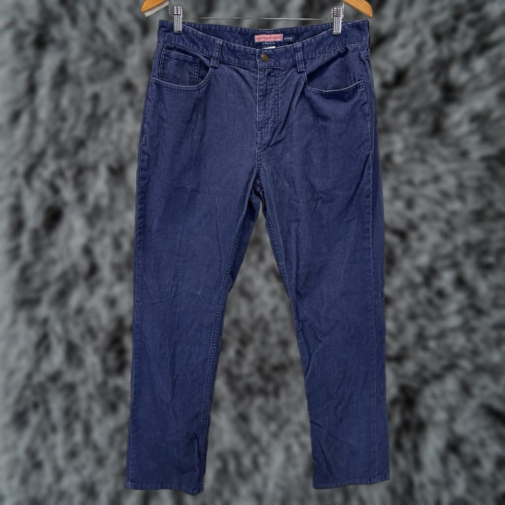 Vineyard Vines Vineyard Vines Pants Men 32x32 Blue Stretch Corduroy Chino 5-Pocket Regular Fit Straight Hem/Flat Front Size US 32 / EU 48 - 1 Thumbnail