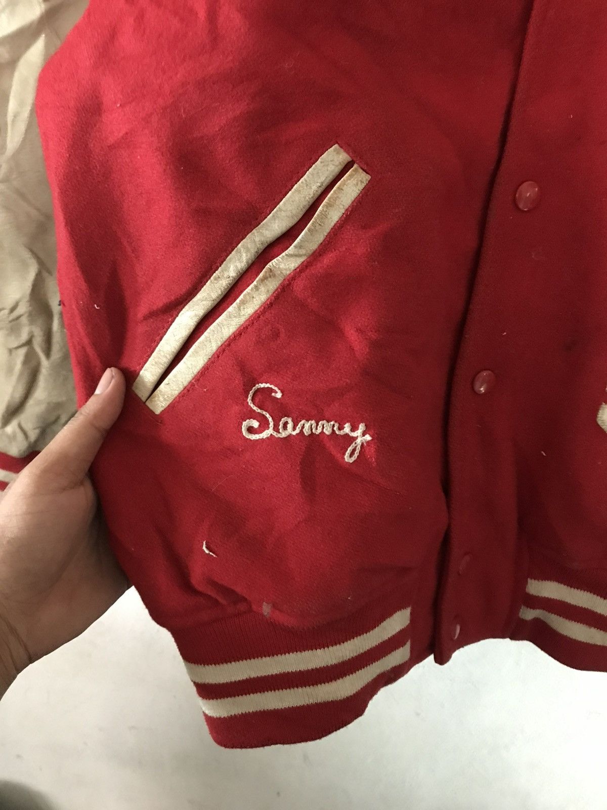 Leather Vintage D.GRACE VARSITY JACKET Size US M / EU 48-50 / 2 - 6 Thumbnail