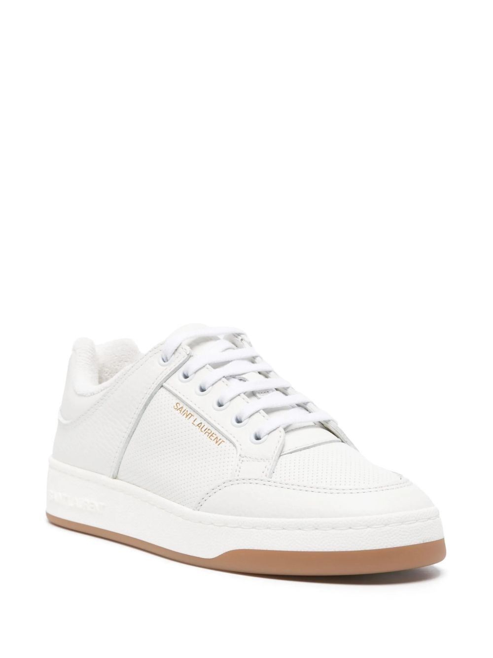 Saint Laurent Paris SL/61 lace-up sneakers in perforated leather Size US 8 / IT 38 - 1 Thumbnail