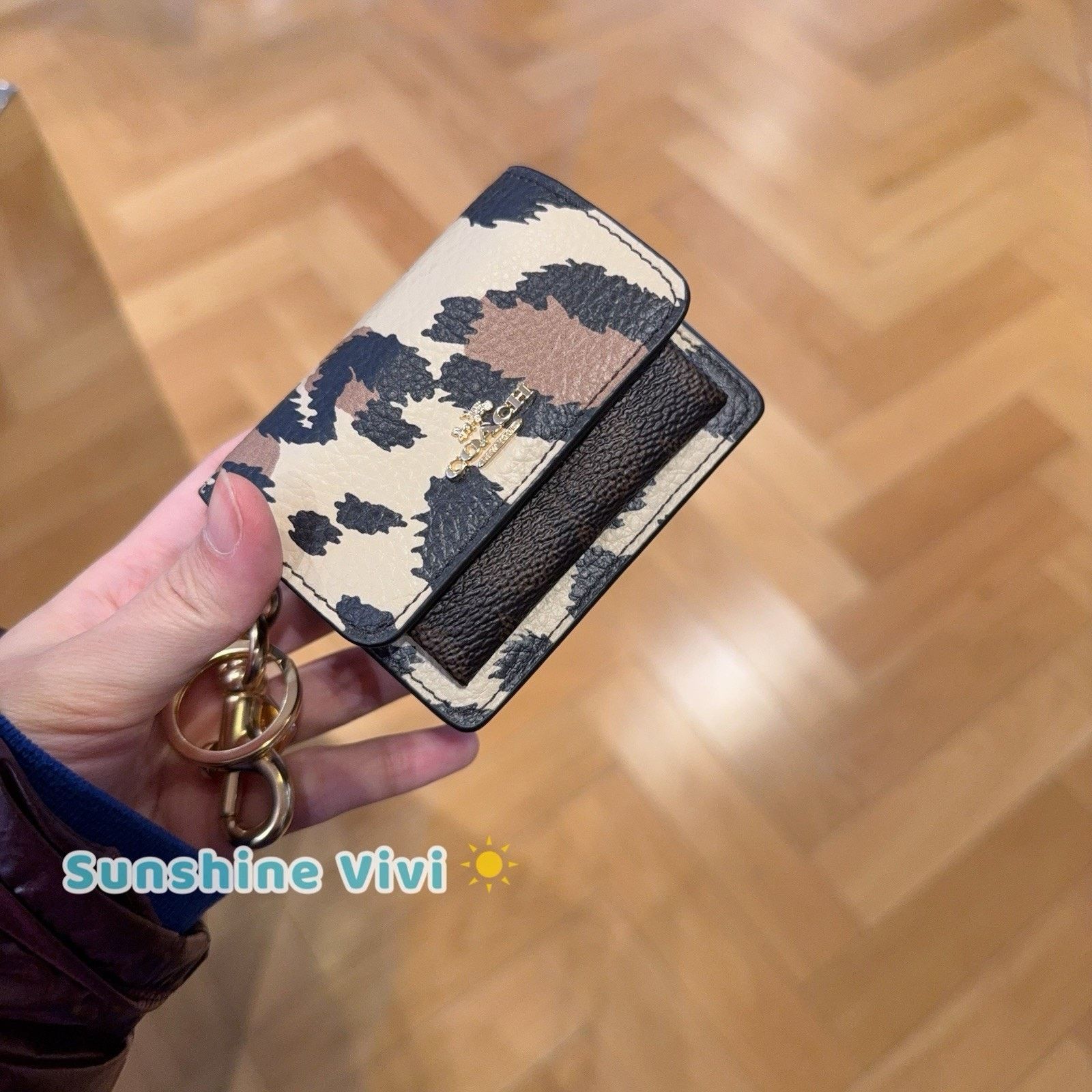 NWT COACH Klare Bag Charm Leopard CCE82 Walnut（no bag）