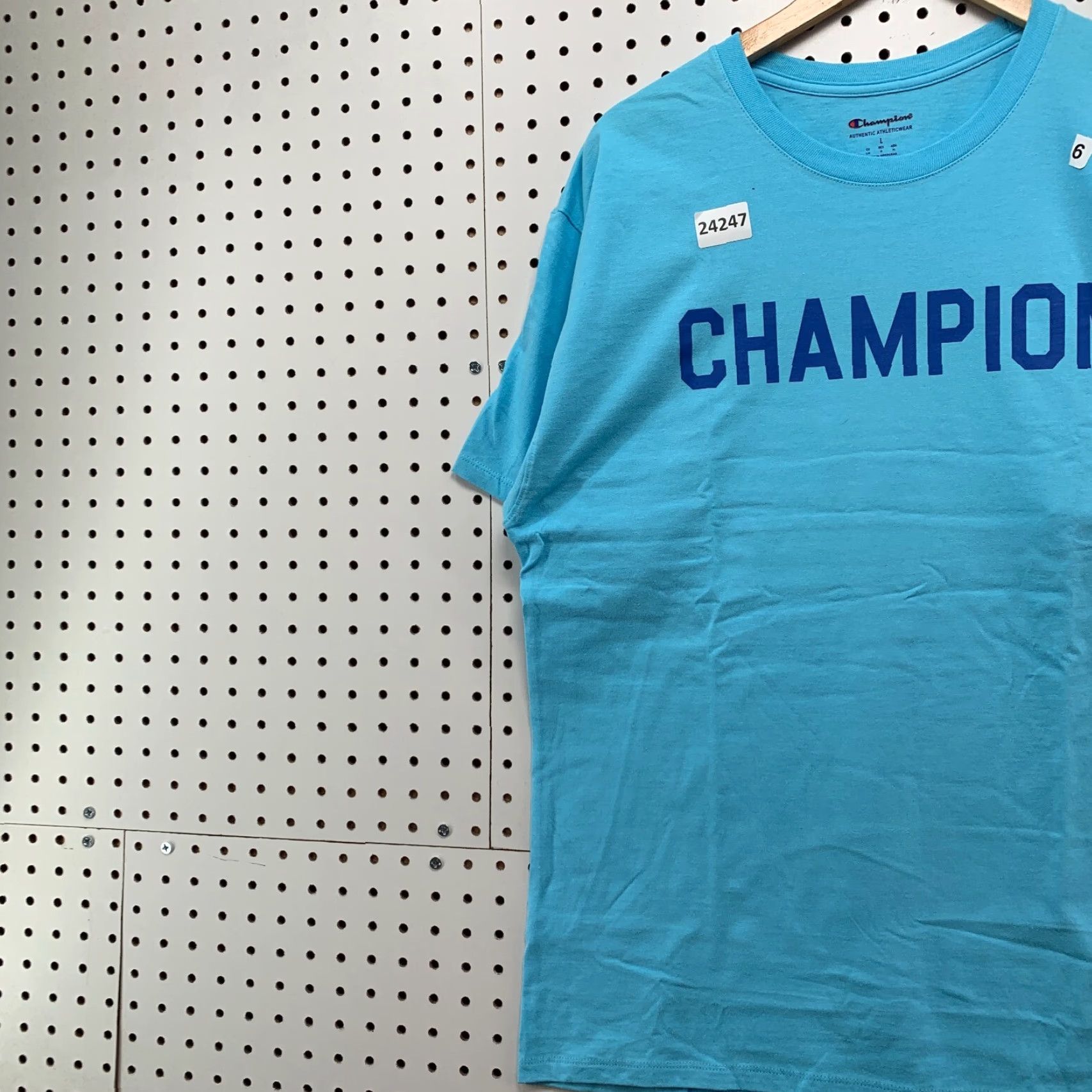 Champion VINTAGE Champion T-Shirt Adult Large Blue Tonal Spell Out Short Sleeve Mens Size US L / EU 52-54 / 3 - 3 Thumbnail